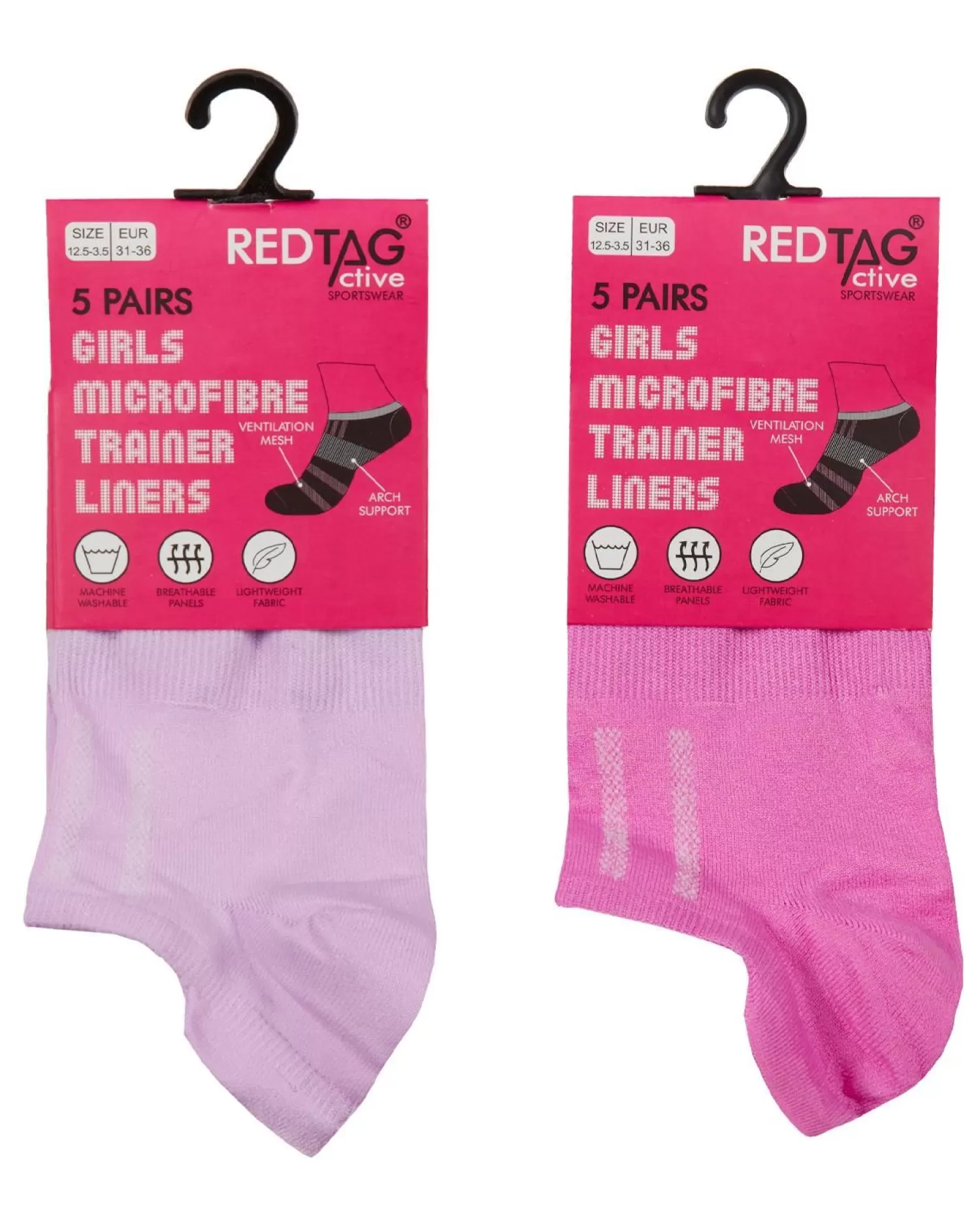 Kids RedTag 10 Pairs Kids Microfibre Trainer Socks - Rainbow Mix