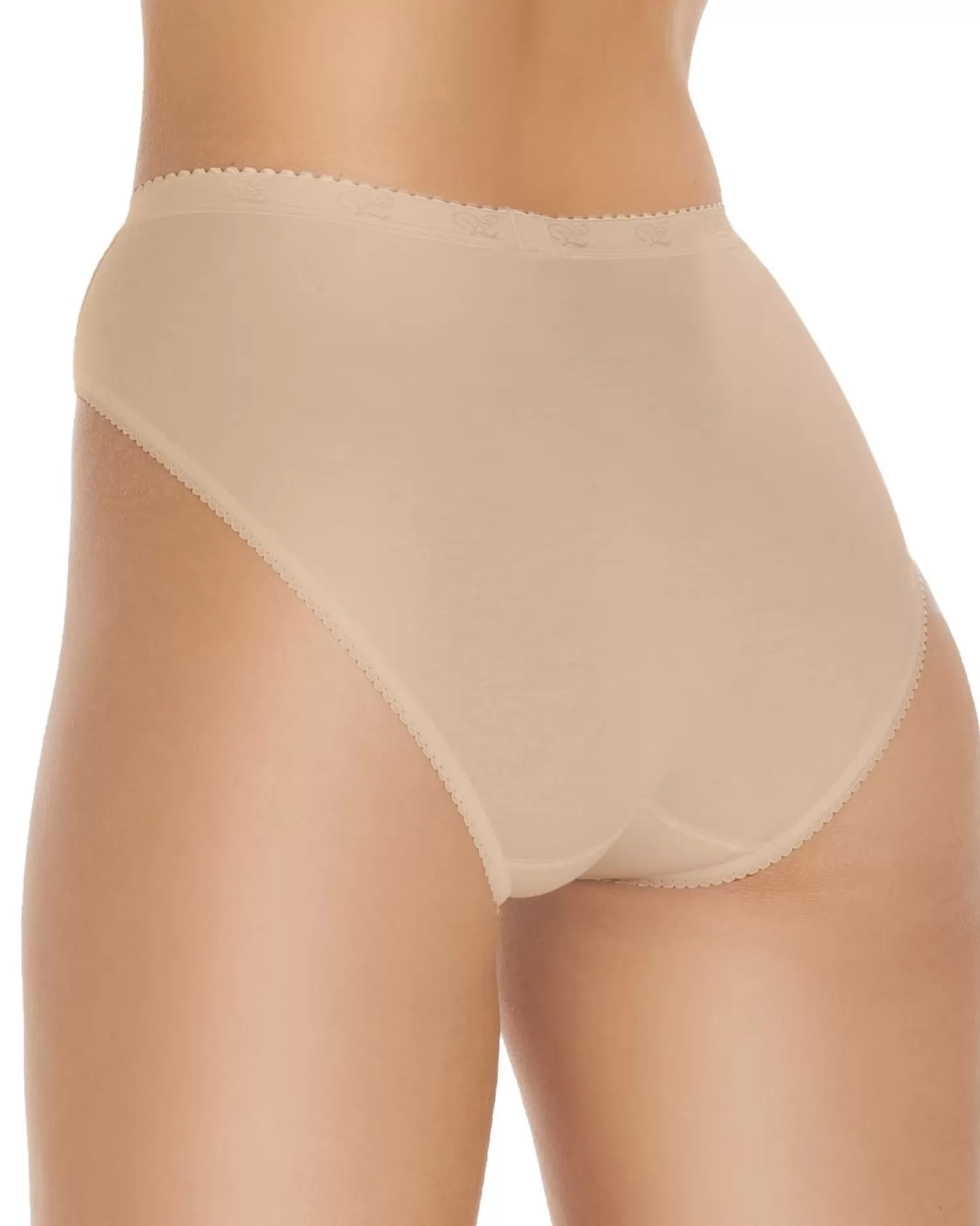 Wysteria Lane Knickers | 3 Pairs High Leg Classic Brief - Beige