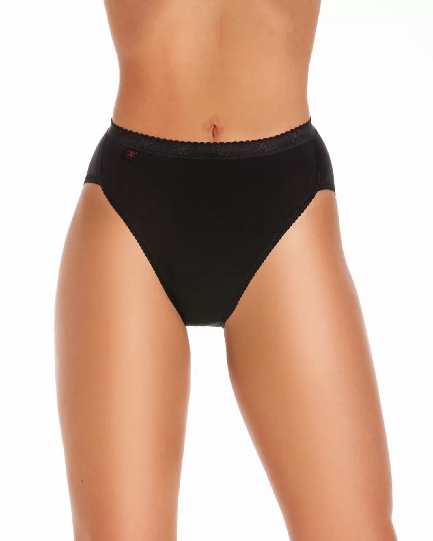 Wysteria Lane Knickers | 3 Pairs High Leg Classic Brief - Black