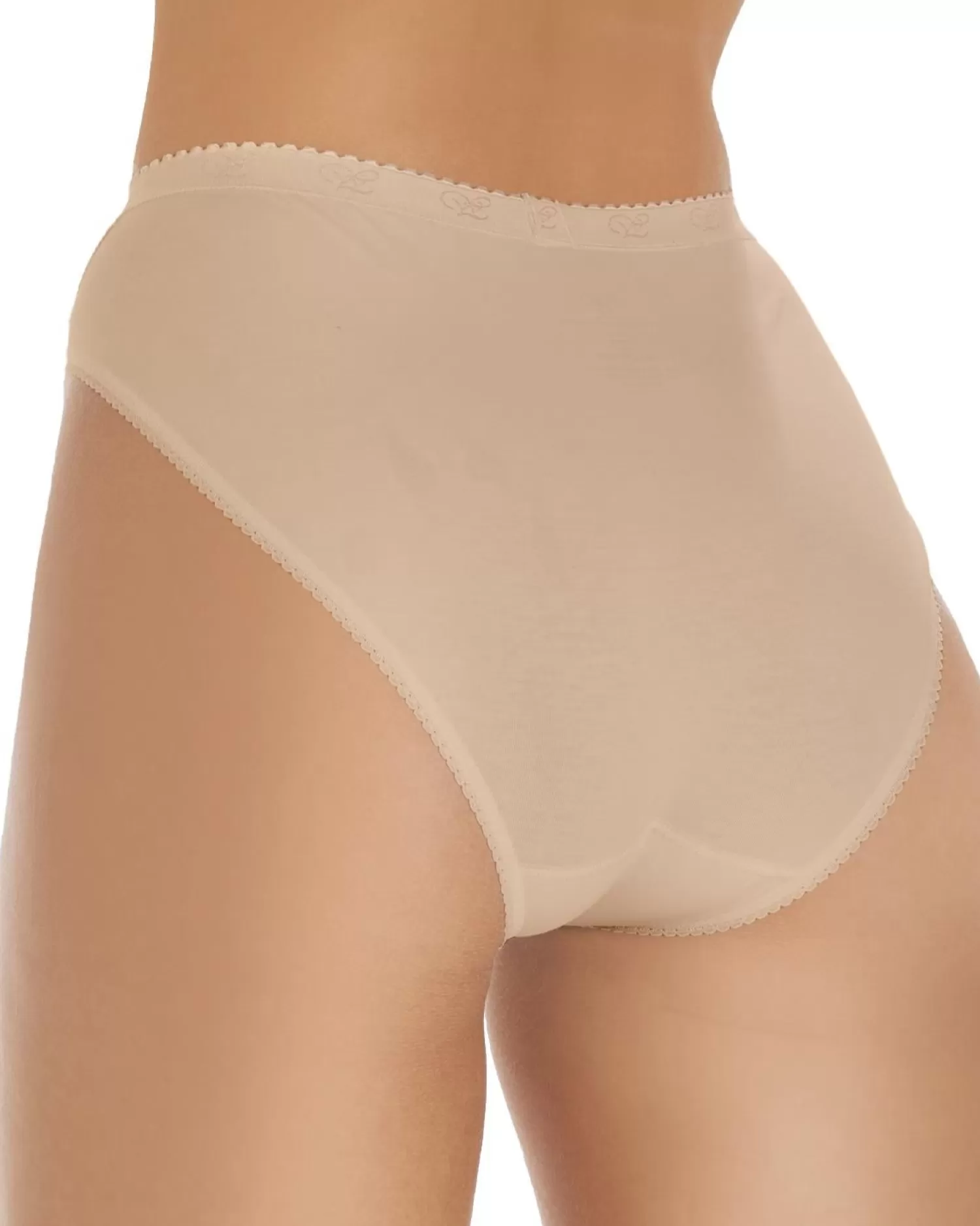 Wysteria Lane Knickers | 3 Pairs High Leg Lace Brief - Beige