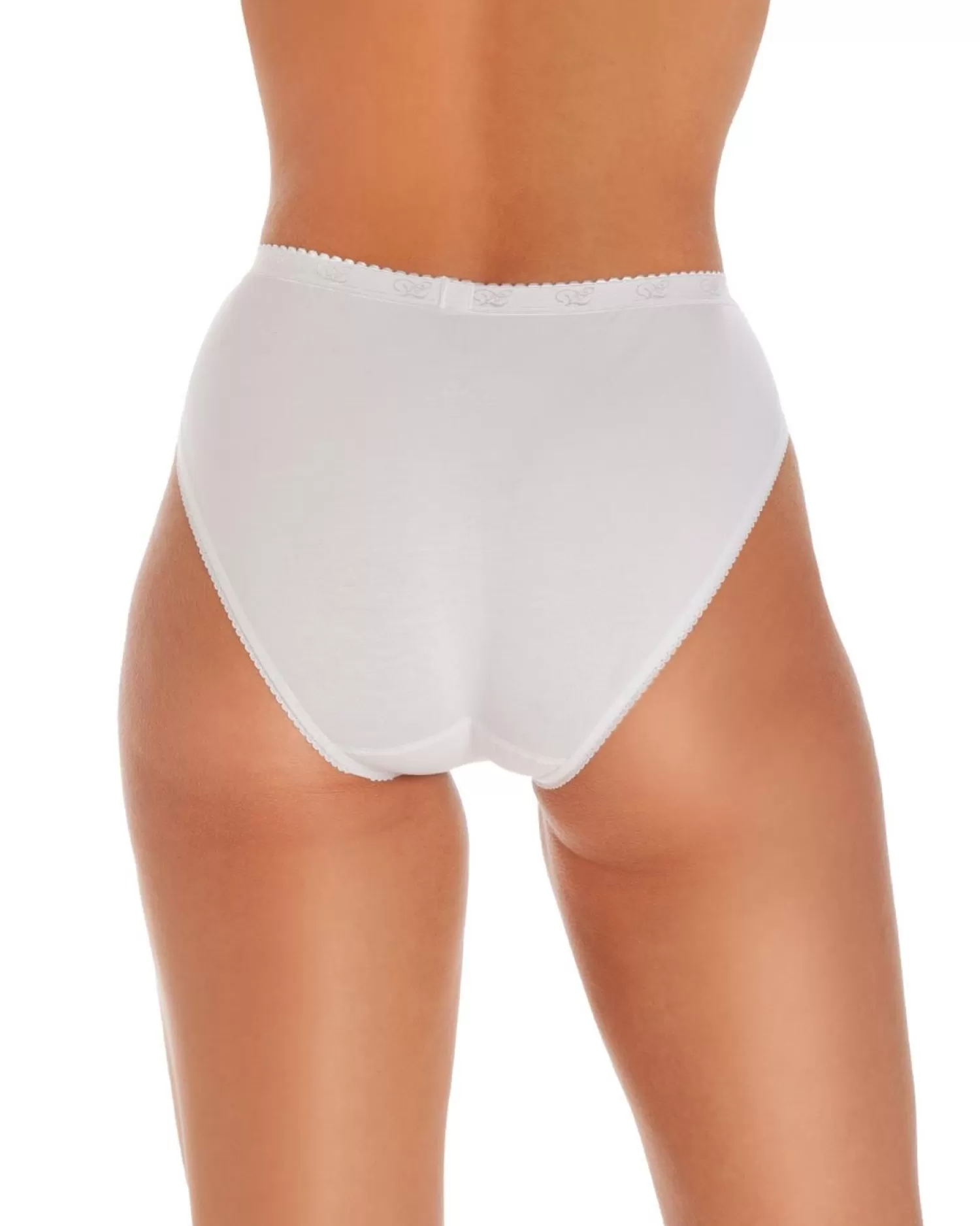 Wysteria Lane Knickers | 3 Pairs High Leg Lace Brief - White