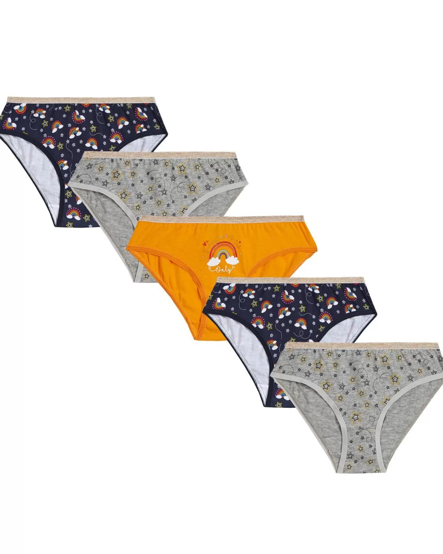 Kids 4Kidz 5 Pairs Girls Rainbow Cotton Knickers