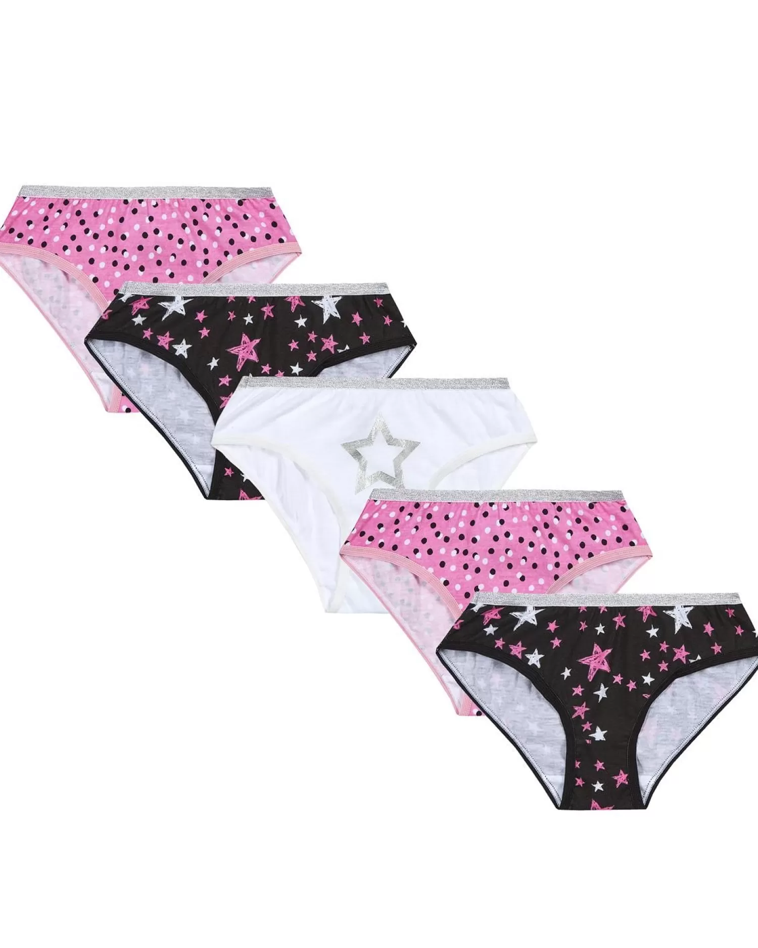 Kids 4Kidz 5 Pairs Girls Star Cotton Knickers