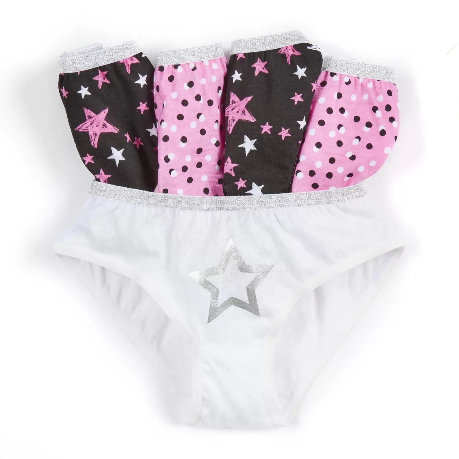 Kids 4Kidz 5 Pairs Girls Star Cotton Knickers