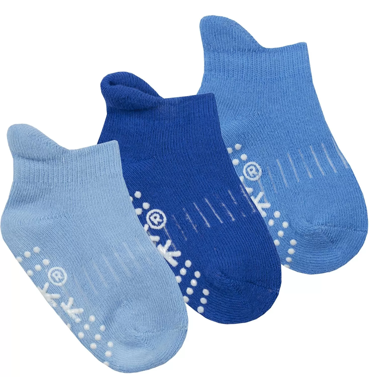 Kids Tick Tock 6 Pairs Baby Terry Socks - Blue/Grey