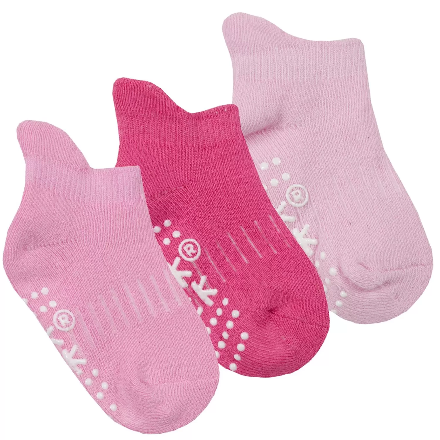Kids Tick Tock 6 Pairs Baby Terry Socks - Pink/Purple