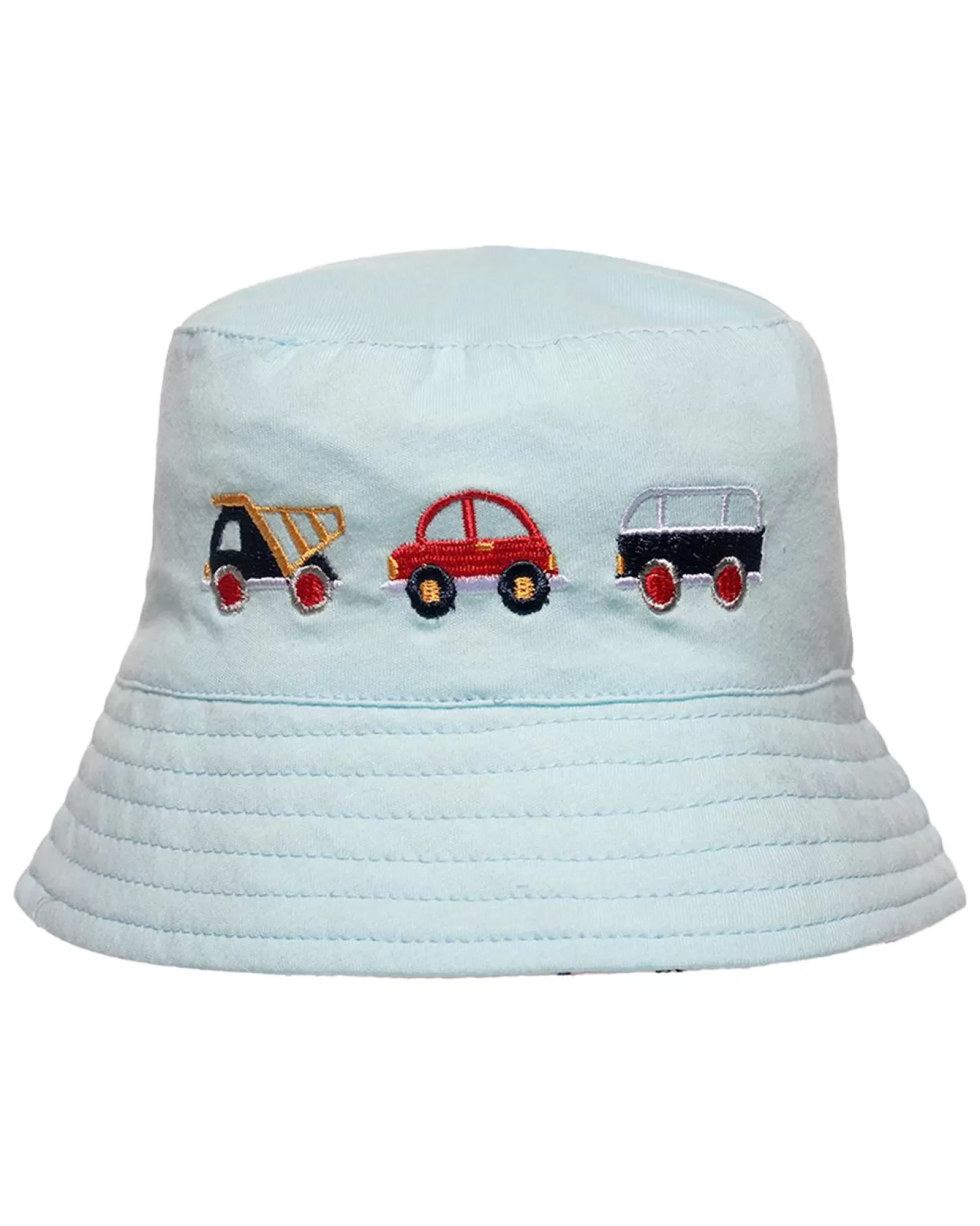 Kids Snuggle Shop Baby Reversible Cotton Bucket Hat - Blue Cars