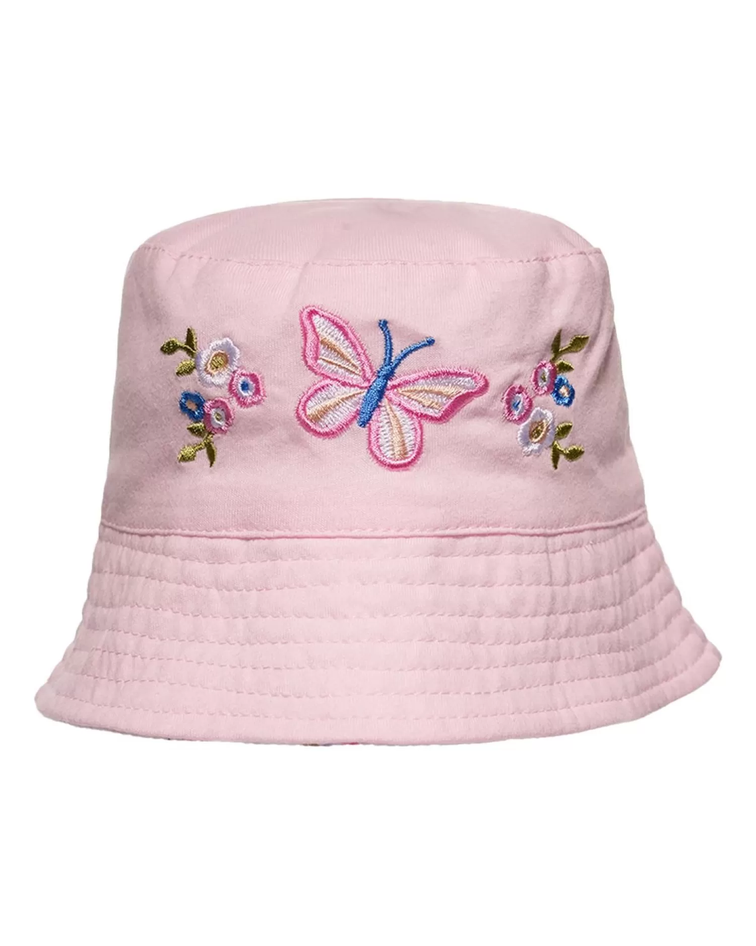 Kids Snuggle Shop Baby Reversible Cotton Bucket Hat - Pink Butterflies
