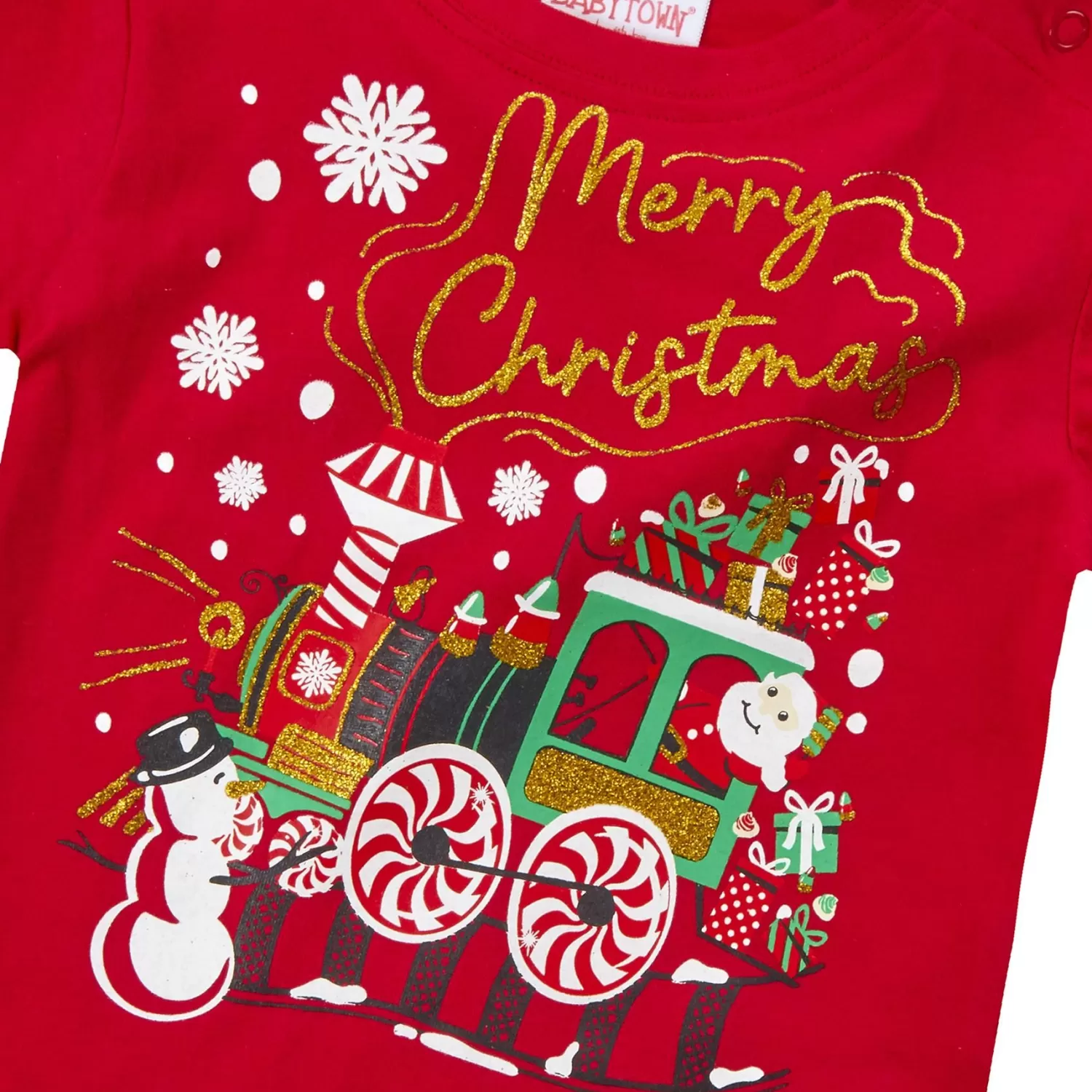 Kids Babytown Baby Santas Christmas Train T-Shirt