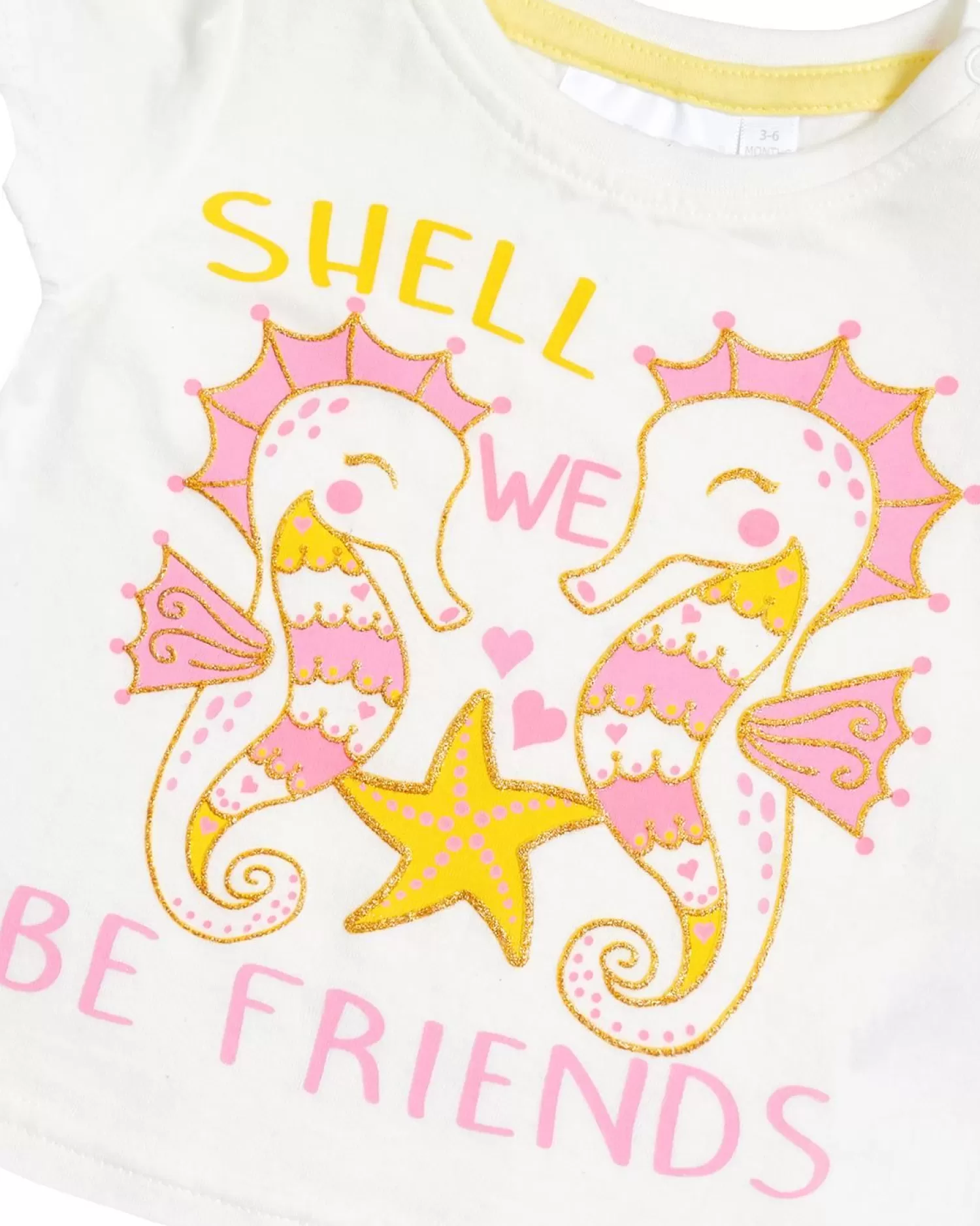Kids Babytown Baby White Seahorse Short Sleeve T-Shirt