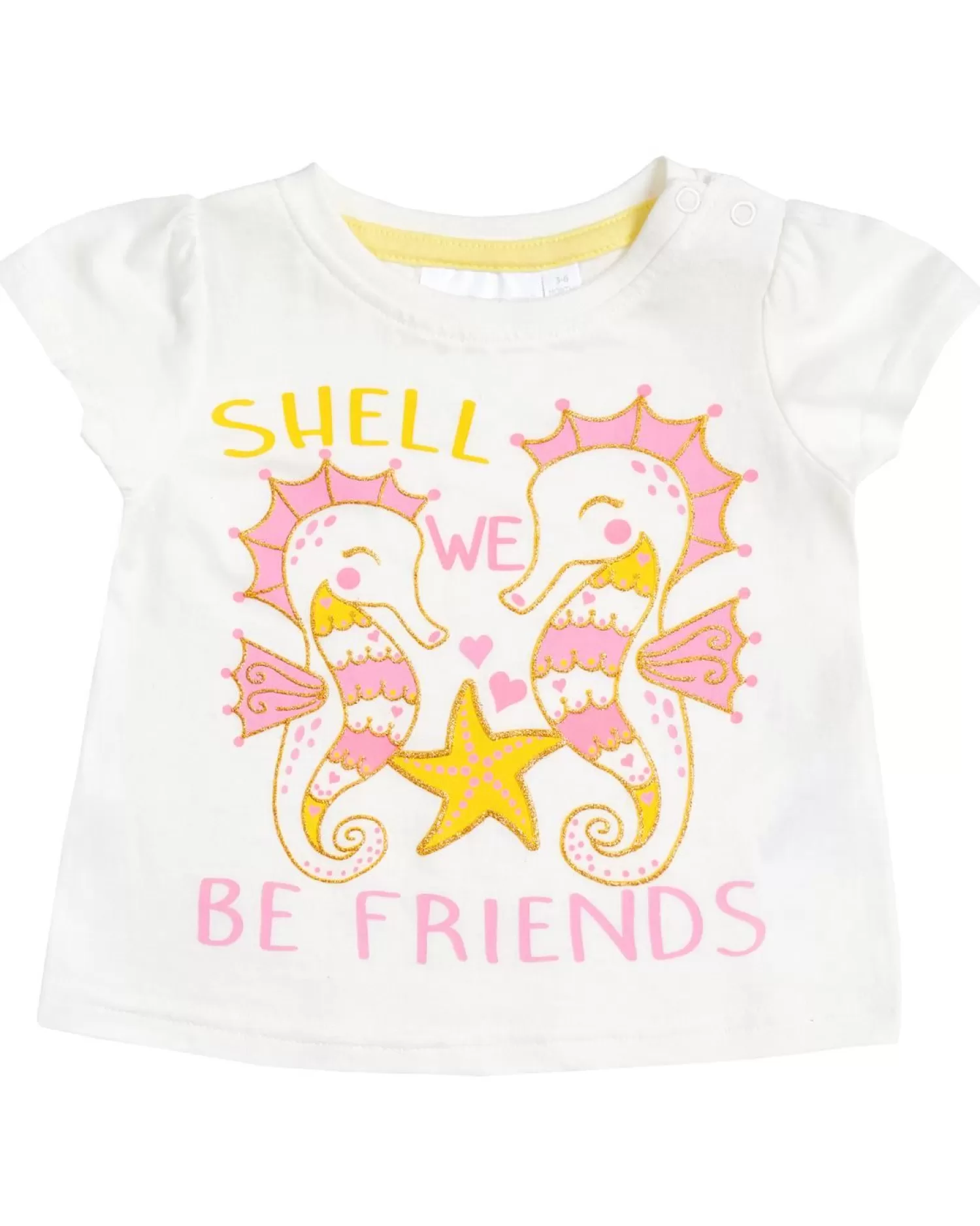 Kids Babytown Baby White Seahorse Short Sleeve T-Shirt