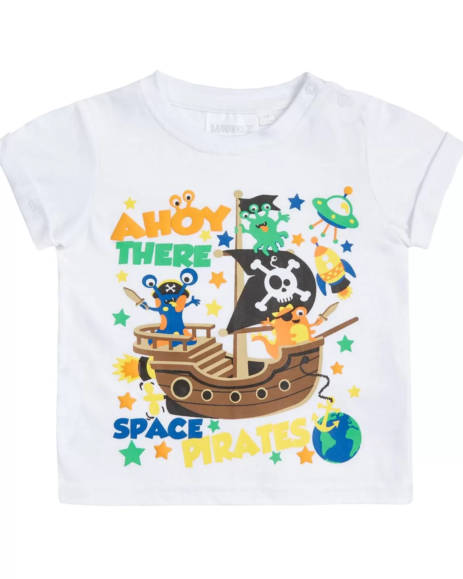 Kids Babytown Baby White Space Pirates Short Sleeve T-Shirt