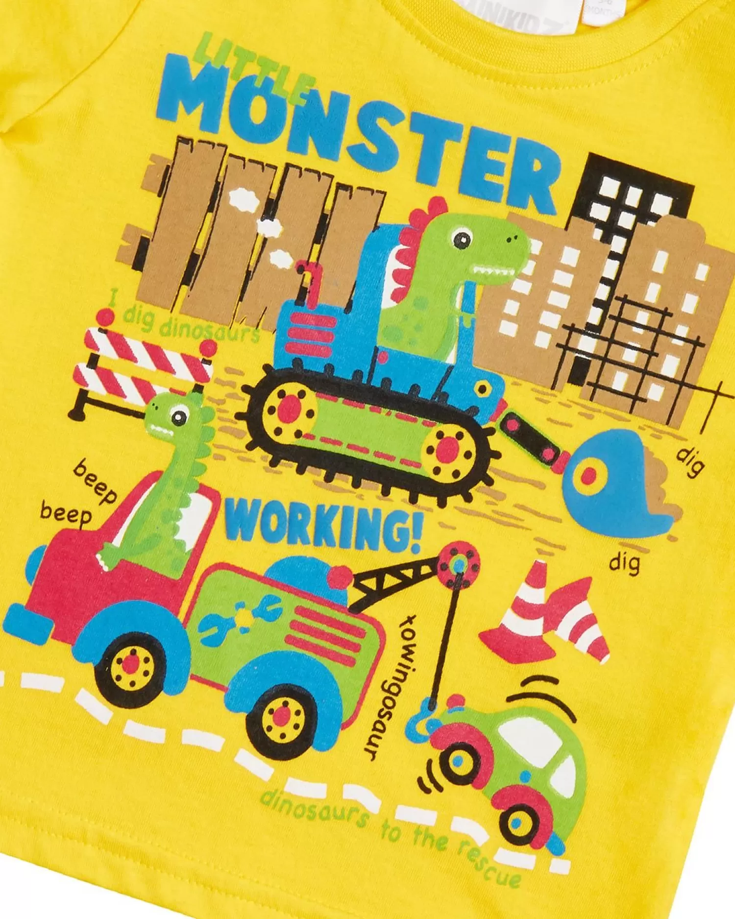 Kids Babytown Baby Yellow Monsters Short Sleeve T-Shirt