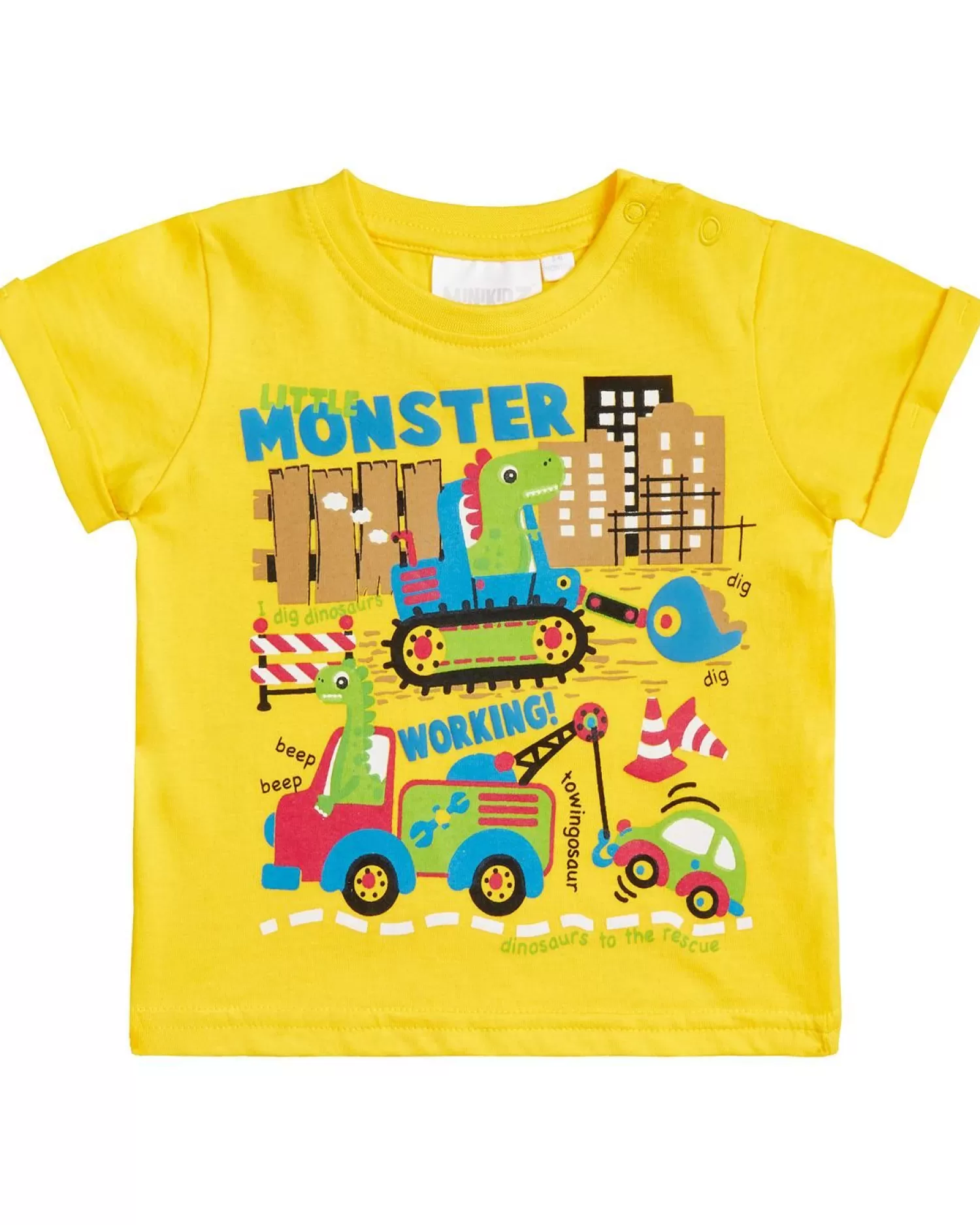 Kids Babytown Baby Yellow Monsters Short Sleeve T-Shirt