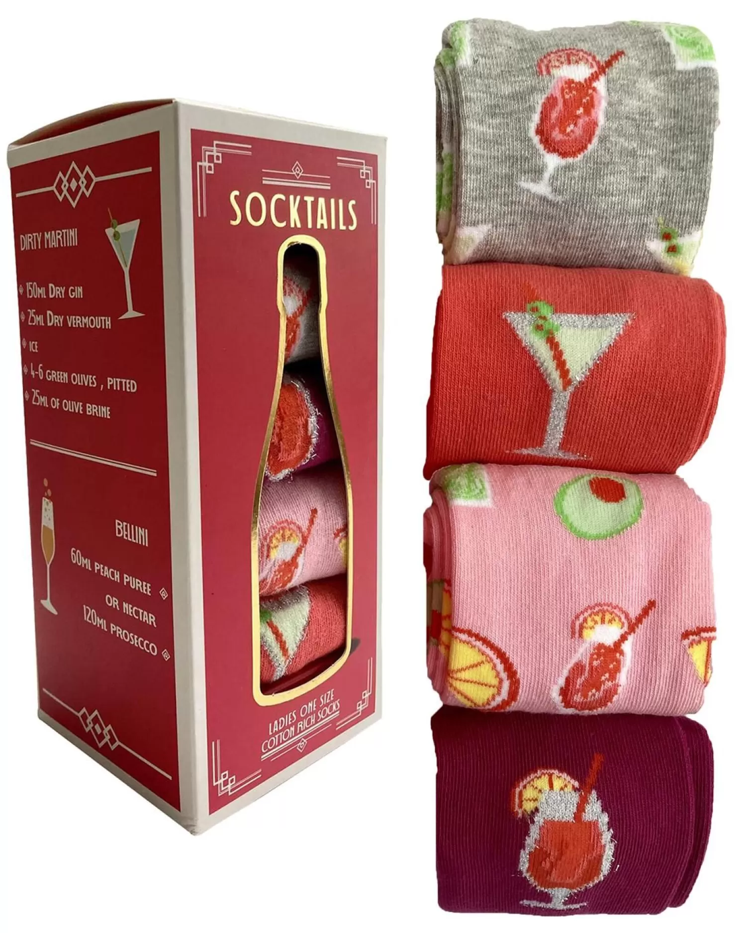 BOXT Socks Socks | Womens 4 Pack Cocktails Gift Set