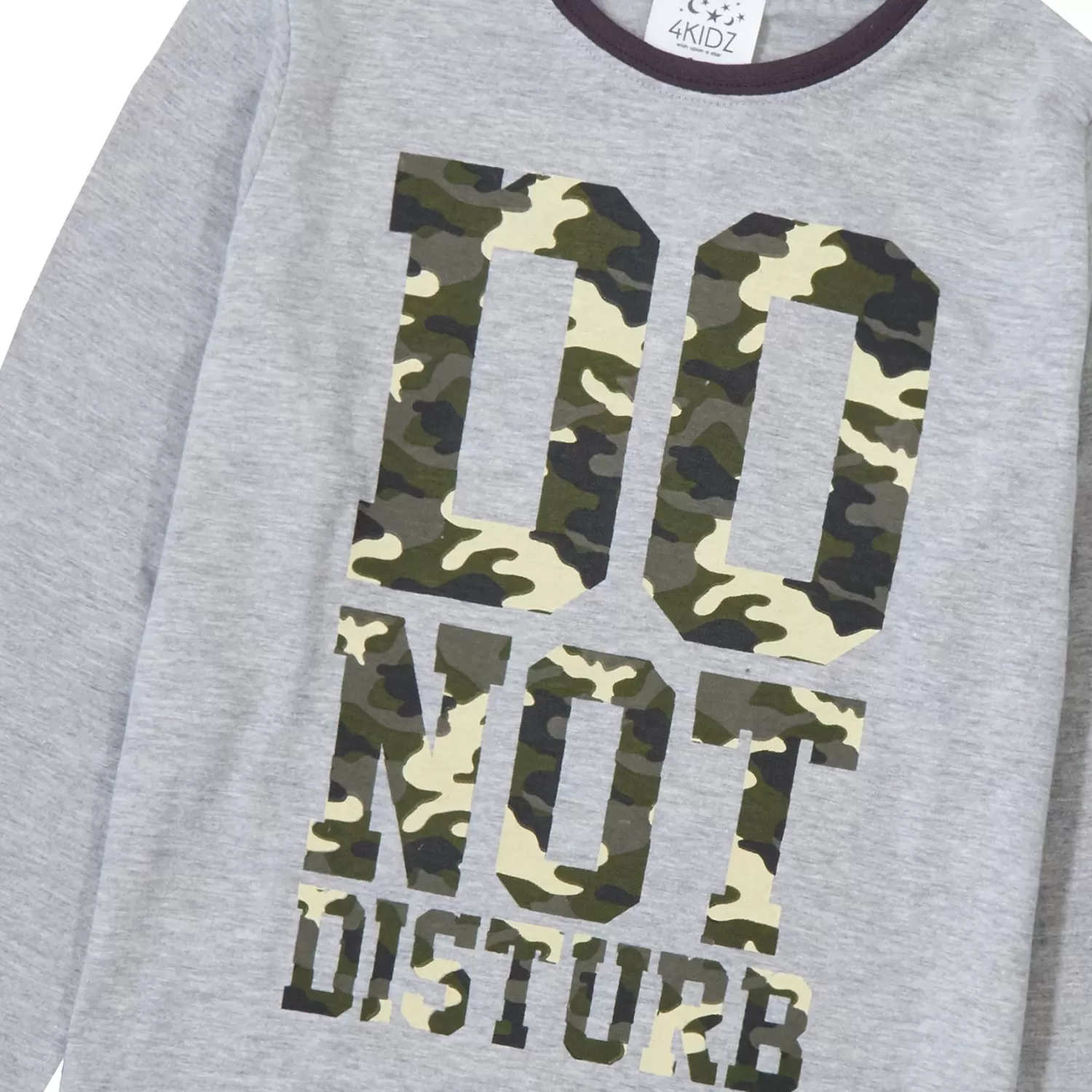 Kids 4Kidz Boys Camo Slogan Long Pyjamas