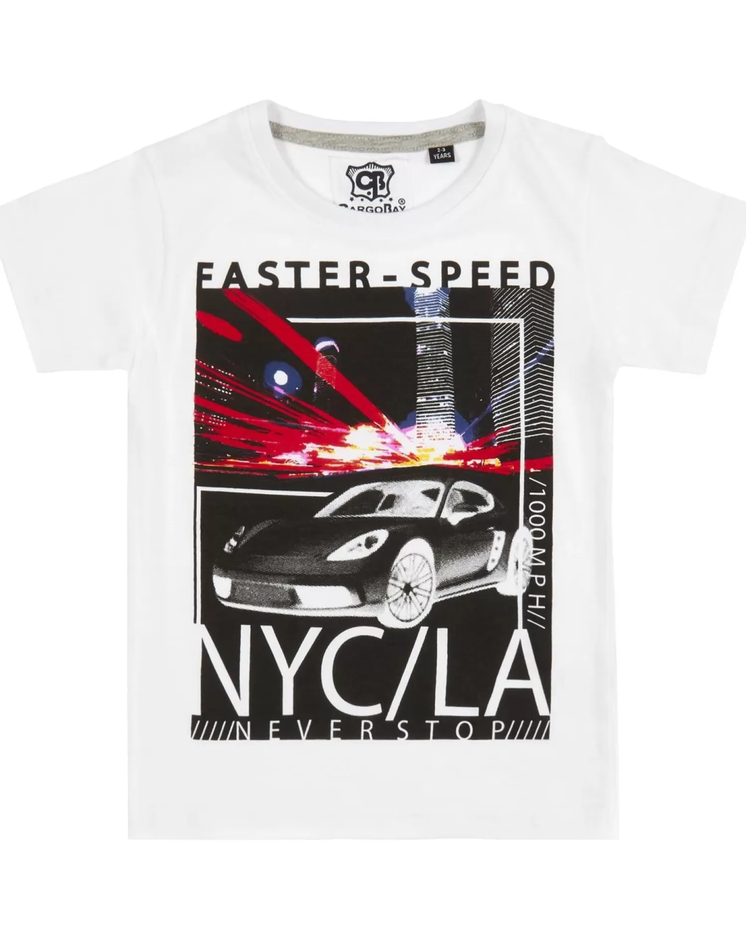 Kids Cargo Bay Boys White Short Sleeve T-Shirt