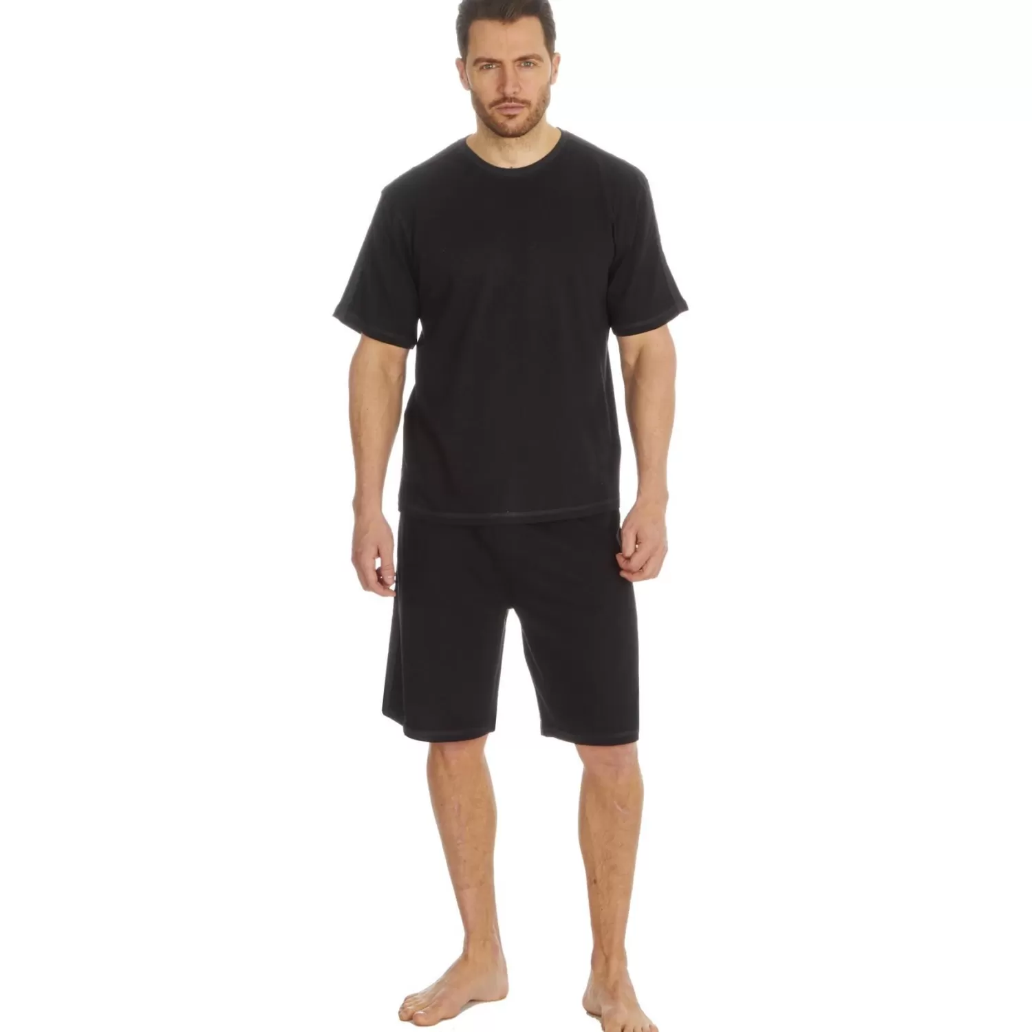 Men Cargo Bay Jersey Short Pyjamas - Black