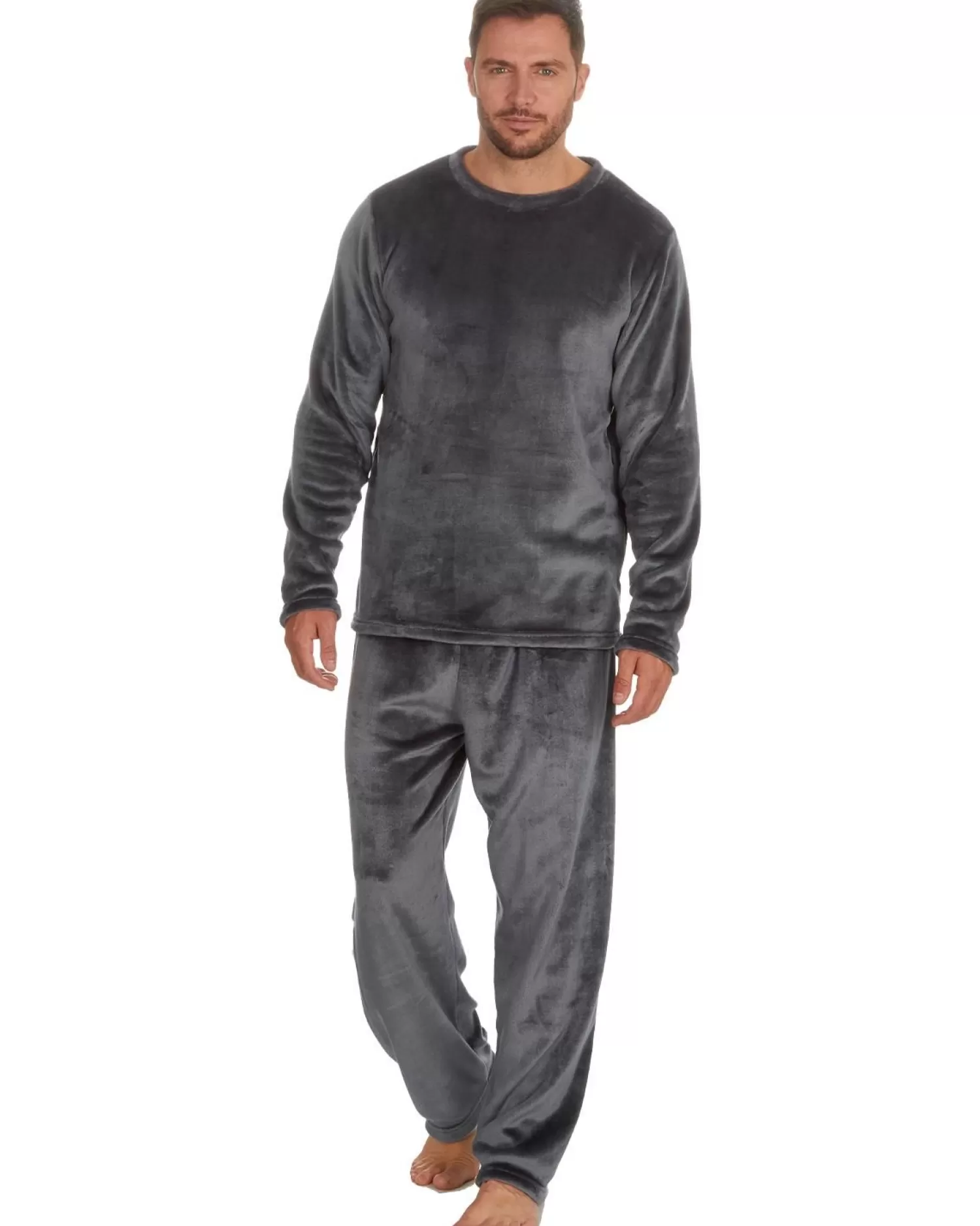 Men Cargo Bay Polished Fleece Pyjamas - Grey