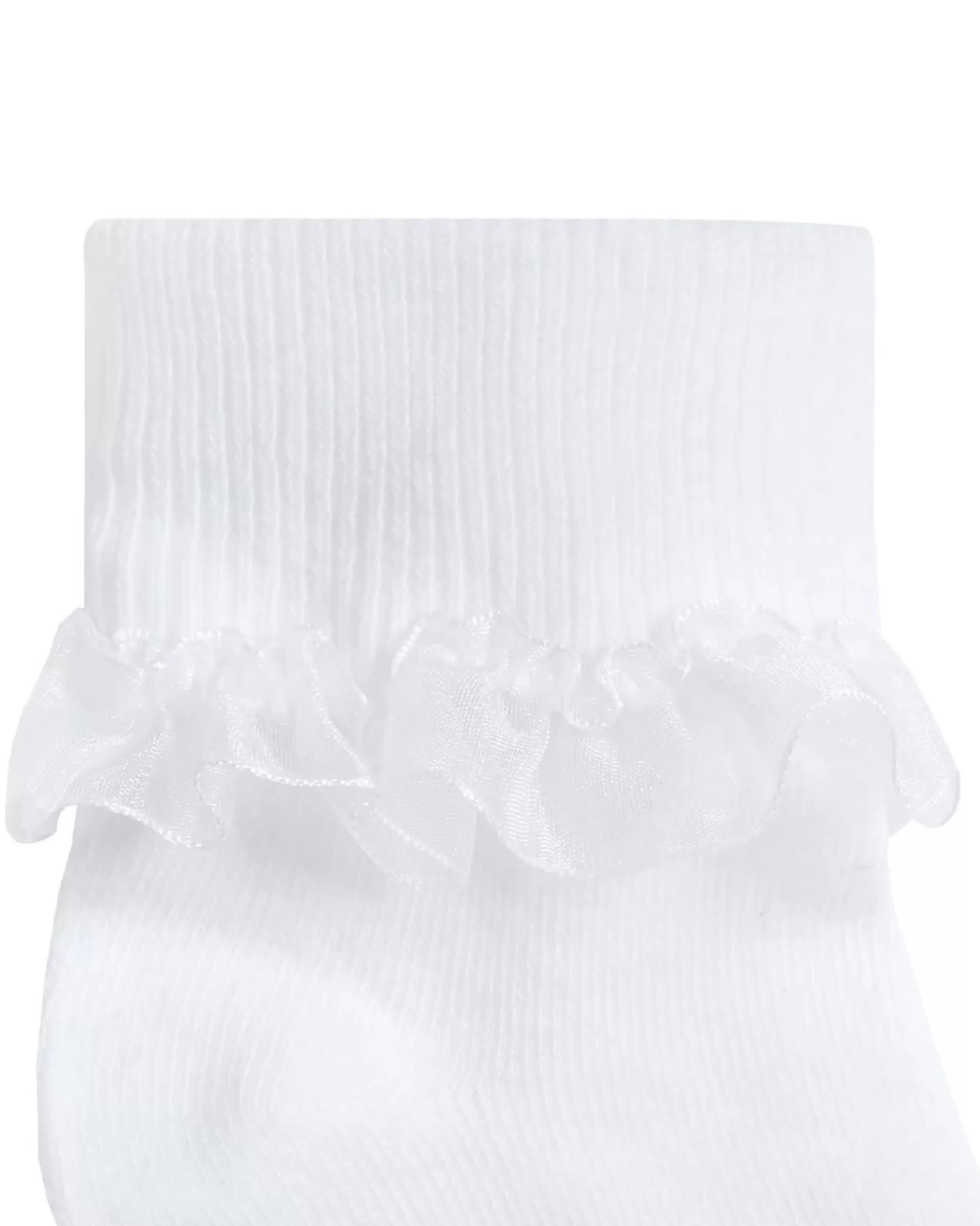Kids Cottonique 6 Pack Kids Frilly Lace Socks - White