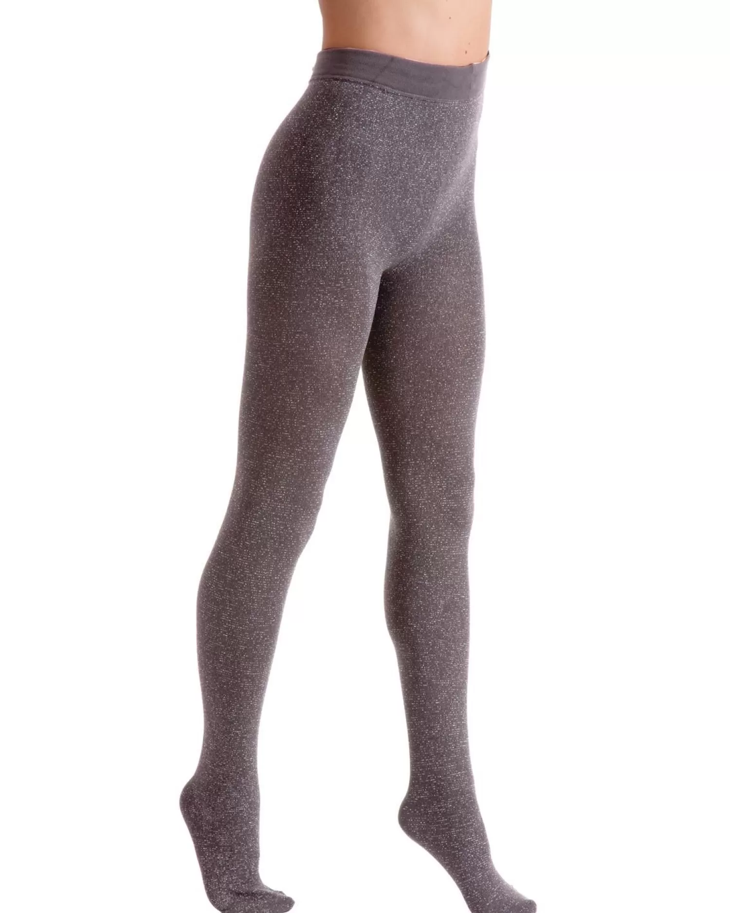 Couture Tights | Fashion Lurex Fleece Tights - Grey