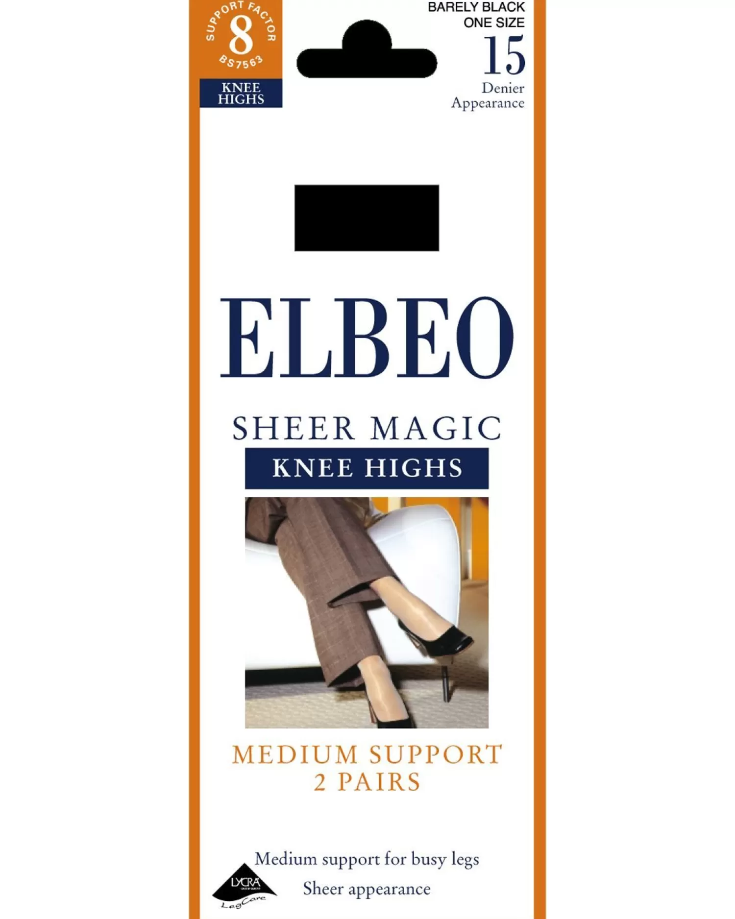 Elbeo Socks | 2 Pack Sheer Magic Medium Support Knee Highs - Cafe Creme