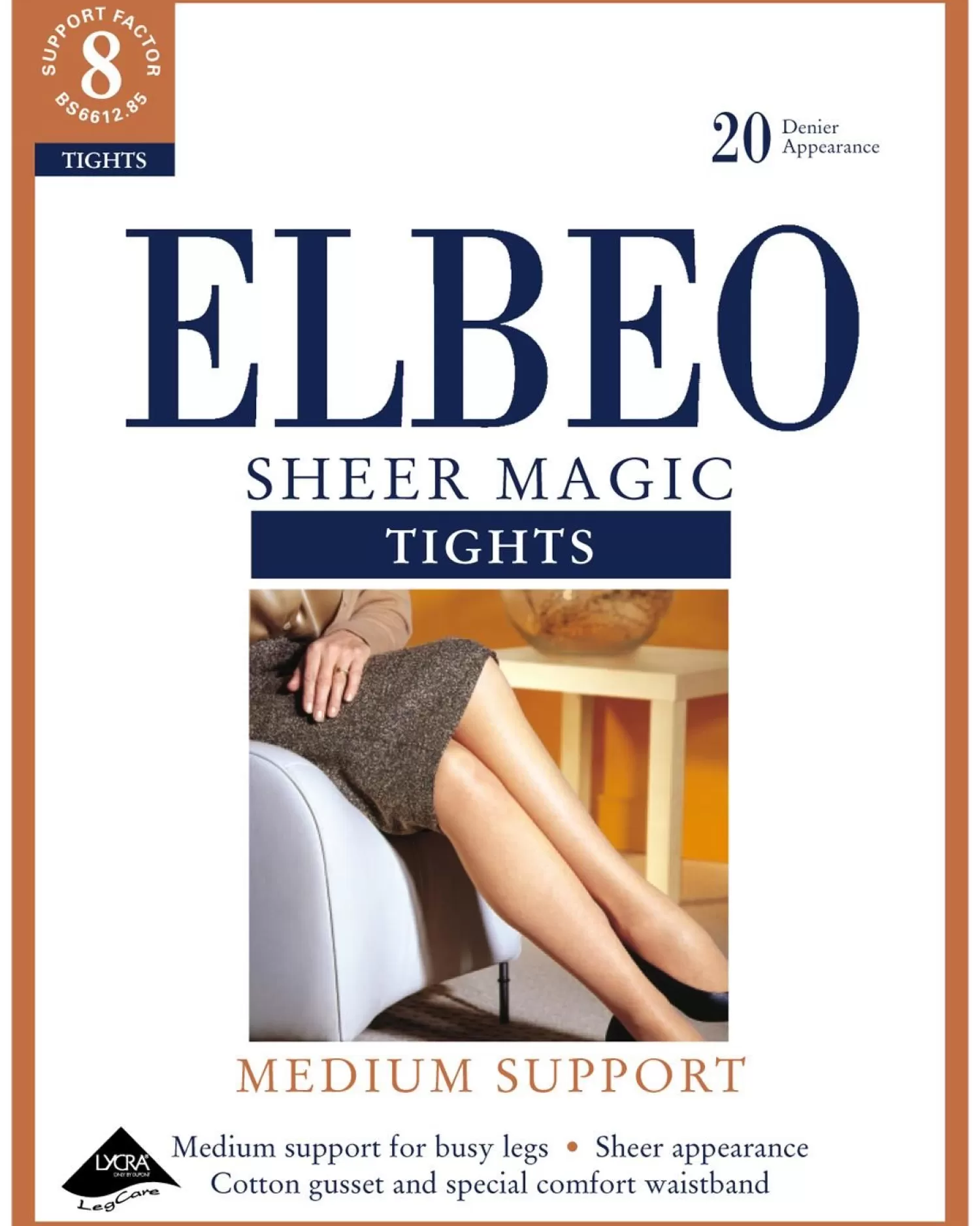 Elbeo Tights | Sheer Magic Medium Support Tights - Barely Black