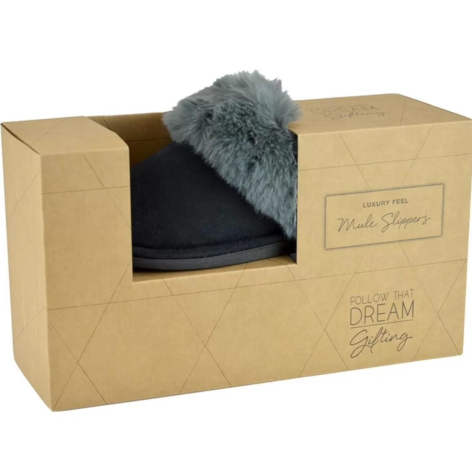 Follow That Dream Slippers | Faux Fur Lined Slippers - Black