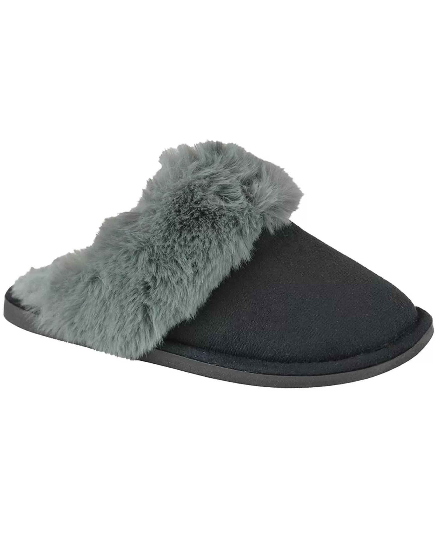 Follow That Dream Slippers | Faux Fur Lined Slippers - Black