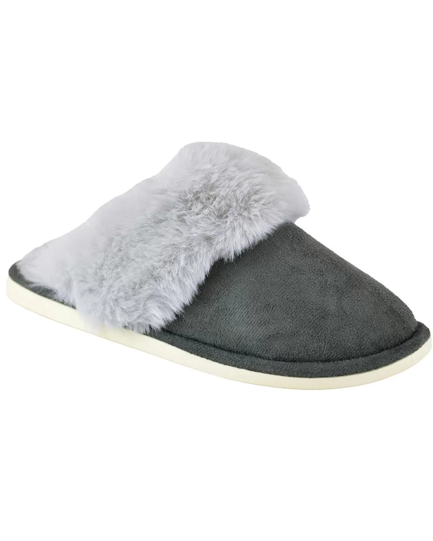 Follow That Dream Slippers | Faux Fur Lined Slippers - Charcoal