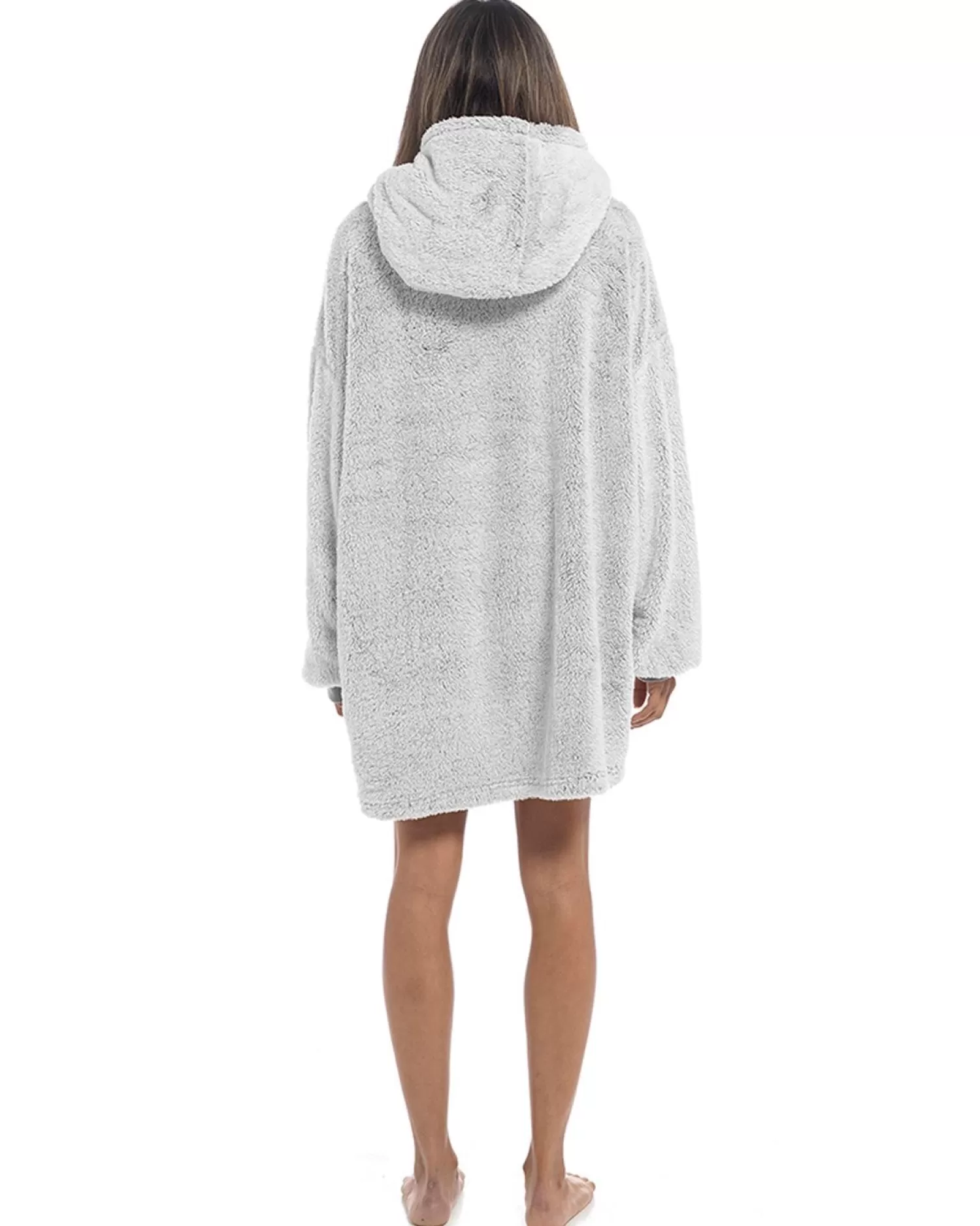 Follow That Dream Loungewear | Fluffy Sherpa Oversized Hoodie - Grey
