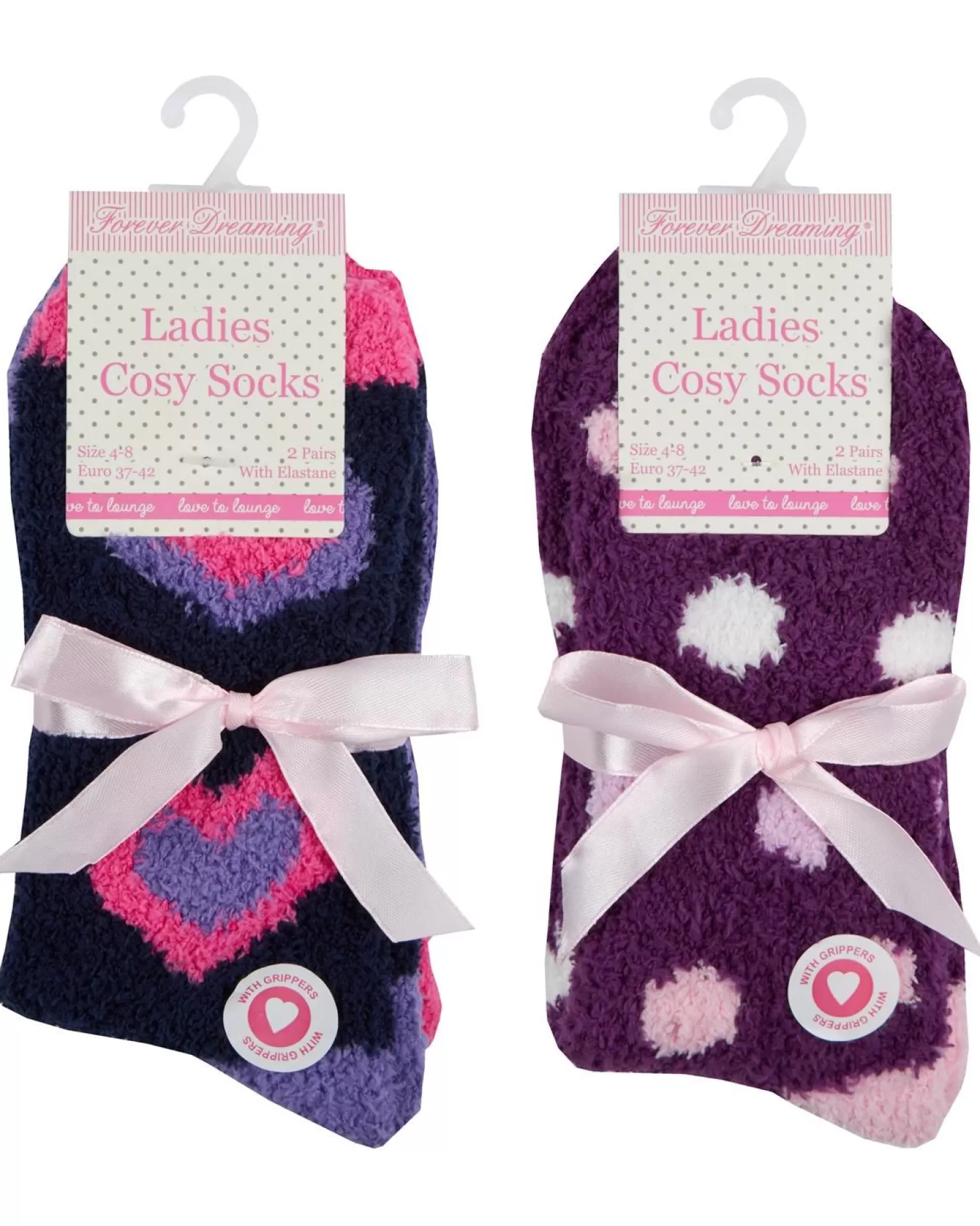 Forever Dreaming Socks | 4 Pack Heart & Spot Slipper Socks