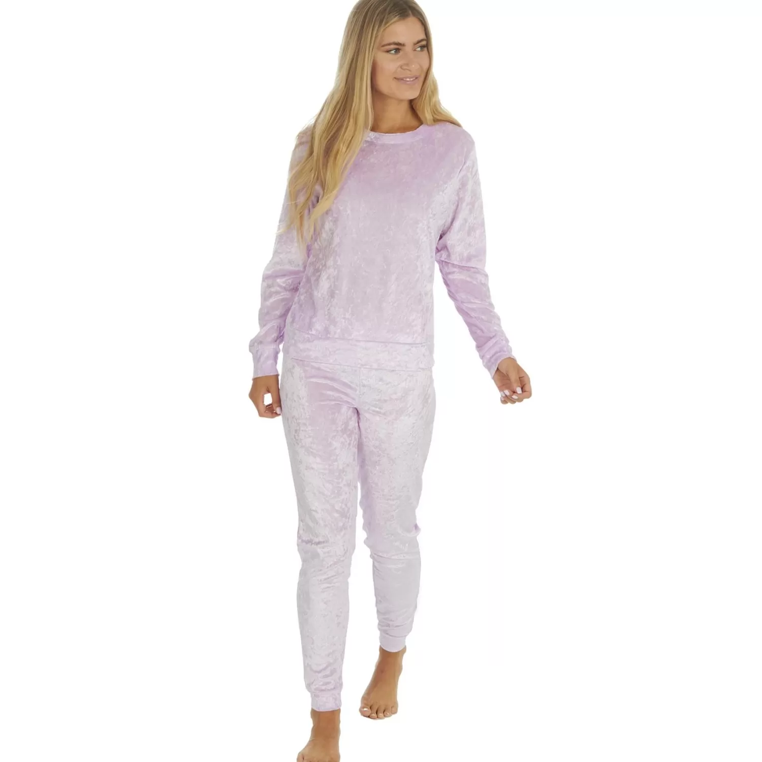 Forever Dreaming Loungewear | Crushed Velvet Lounge Set - Lilac