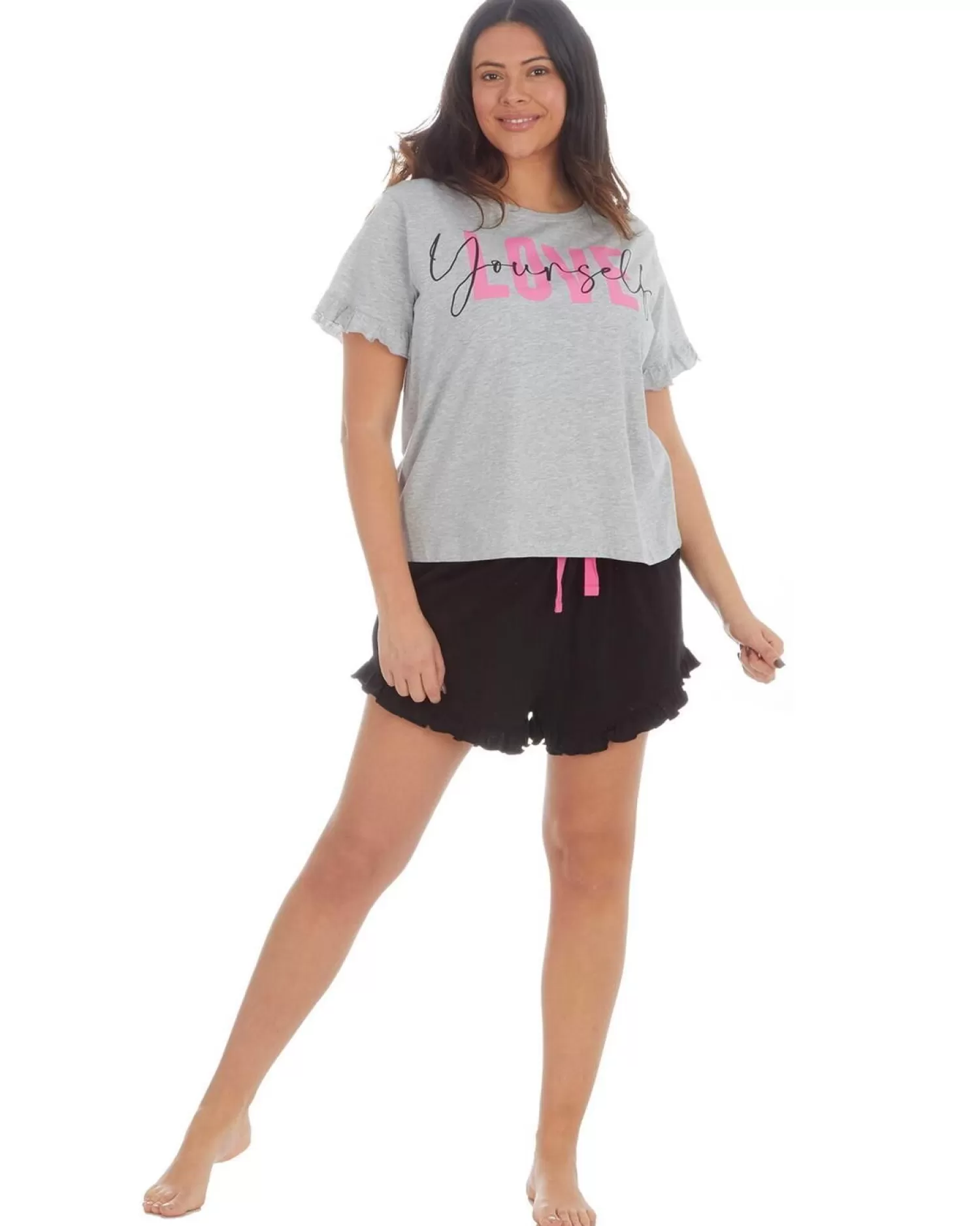 Forever Dreaming Pyjamas | Plus Size 'Love Yourself' Short Pyjamas