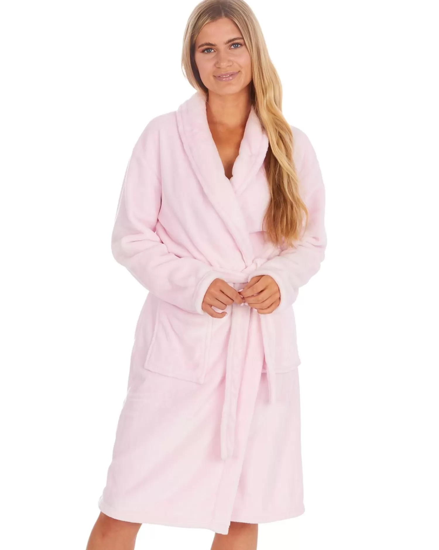 Forever Dreaming Dressing Gowns | Shawl Collar Dressing Gown - Pink