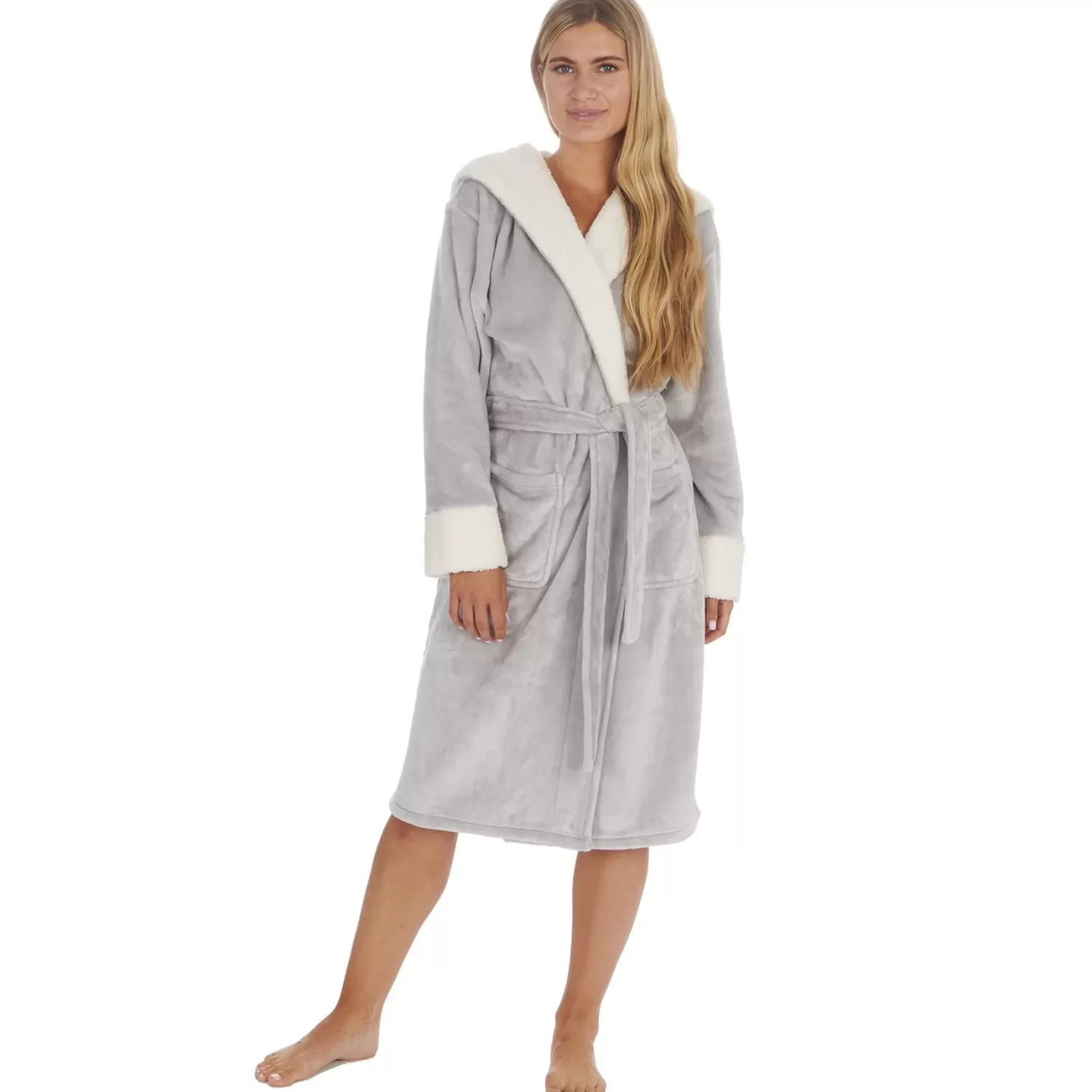 Forever Dreaming Dressing Gowns | Shimmer Fleece Dressing Gown - Grey