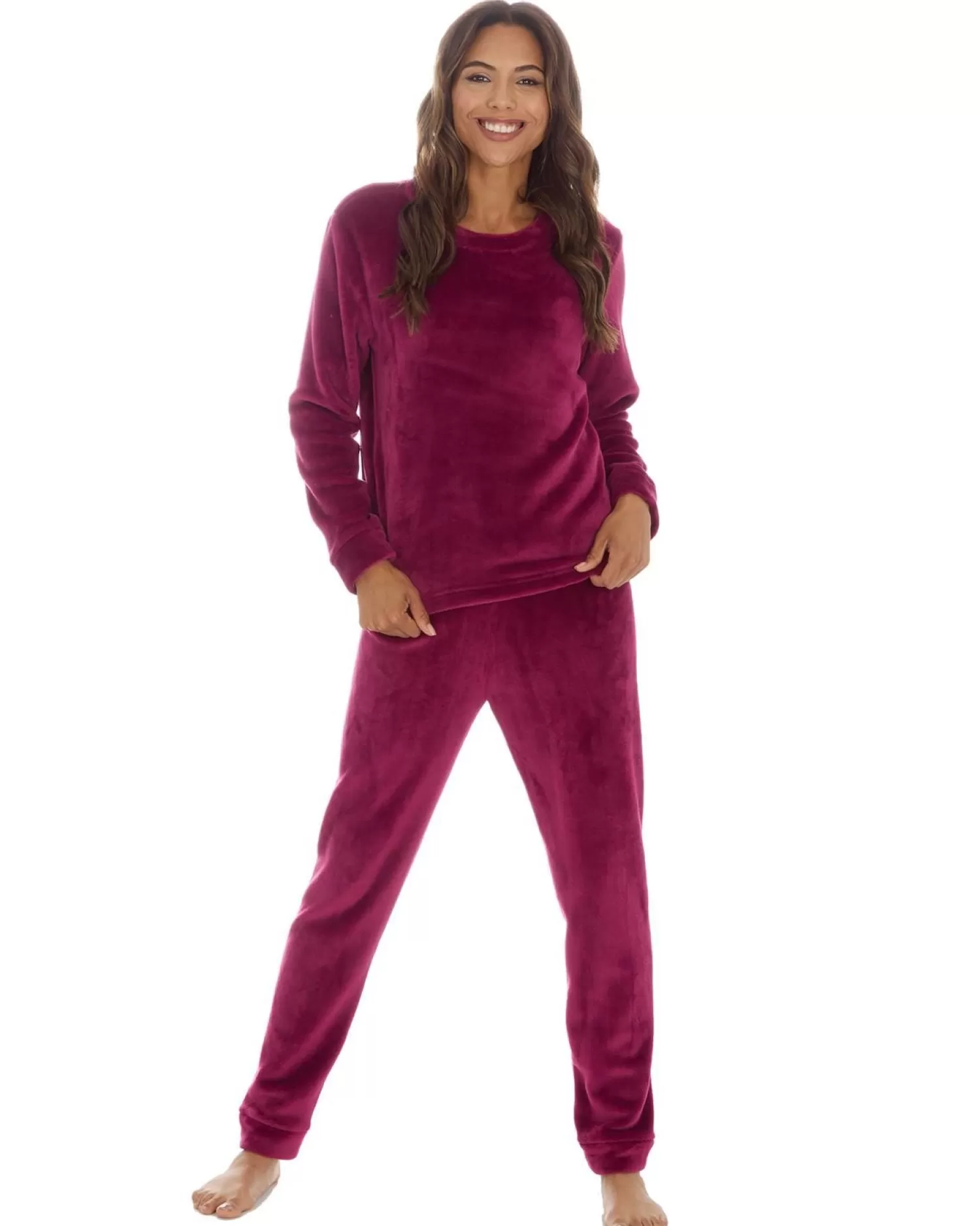 Forever Dreaming Pyjamas | Shimmer Fleece Pyjamas - Burgundy