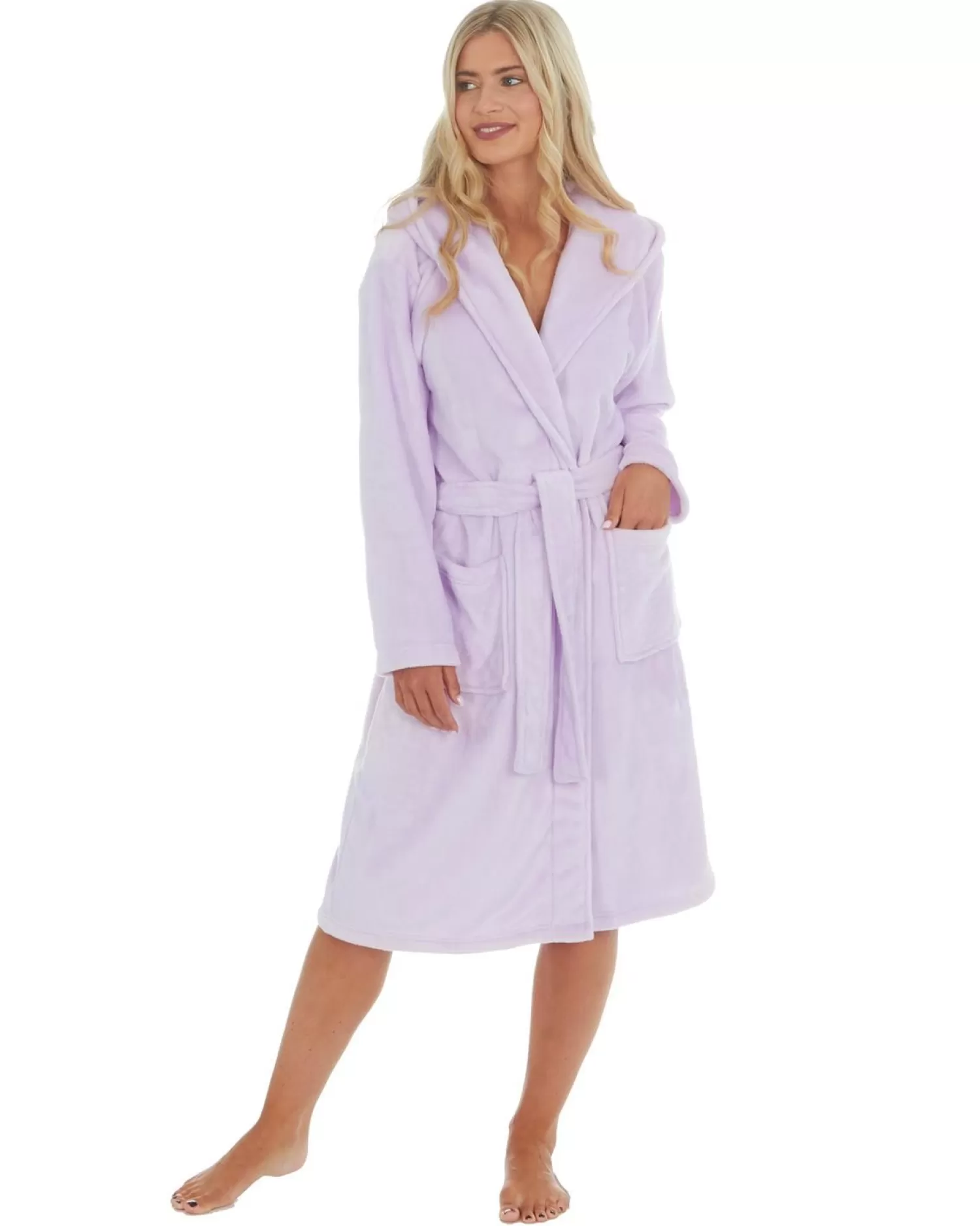 Forever Dreaming Dressing Gowns | Womens Hooded Dressing Gown - Lilac