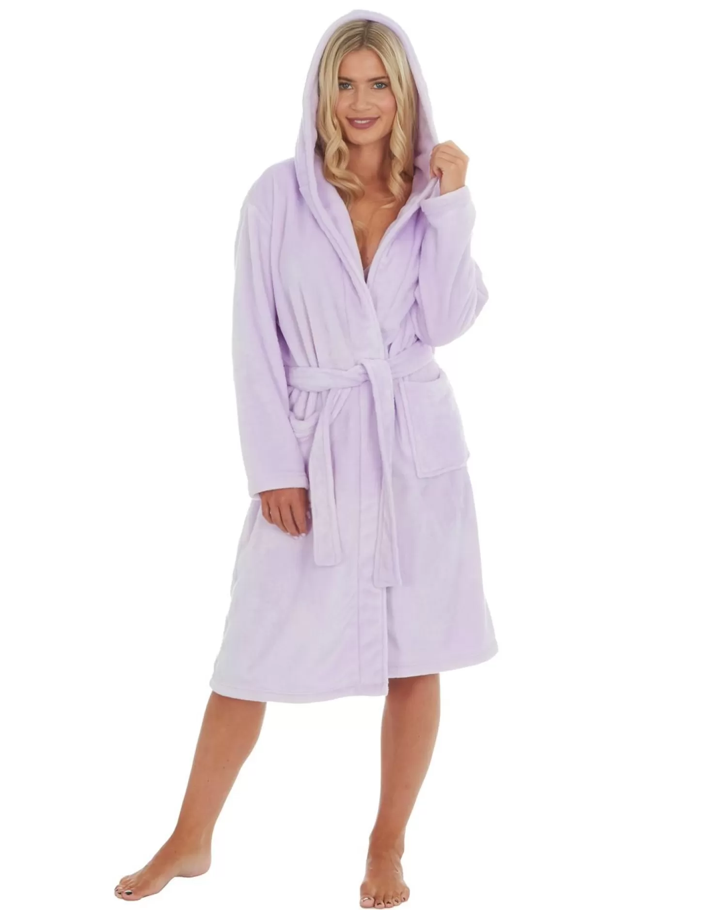 Forever Dreaming Dressing Gowns | Womens Hooded Dressing Gown - Lilac