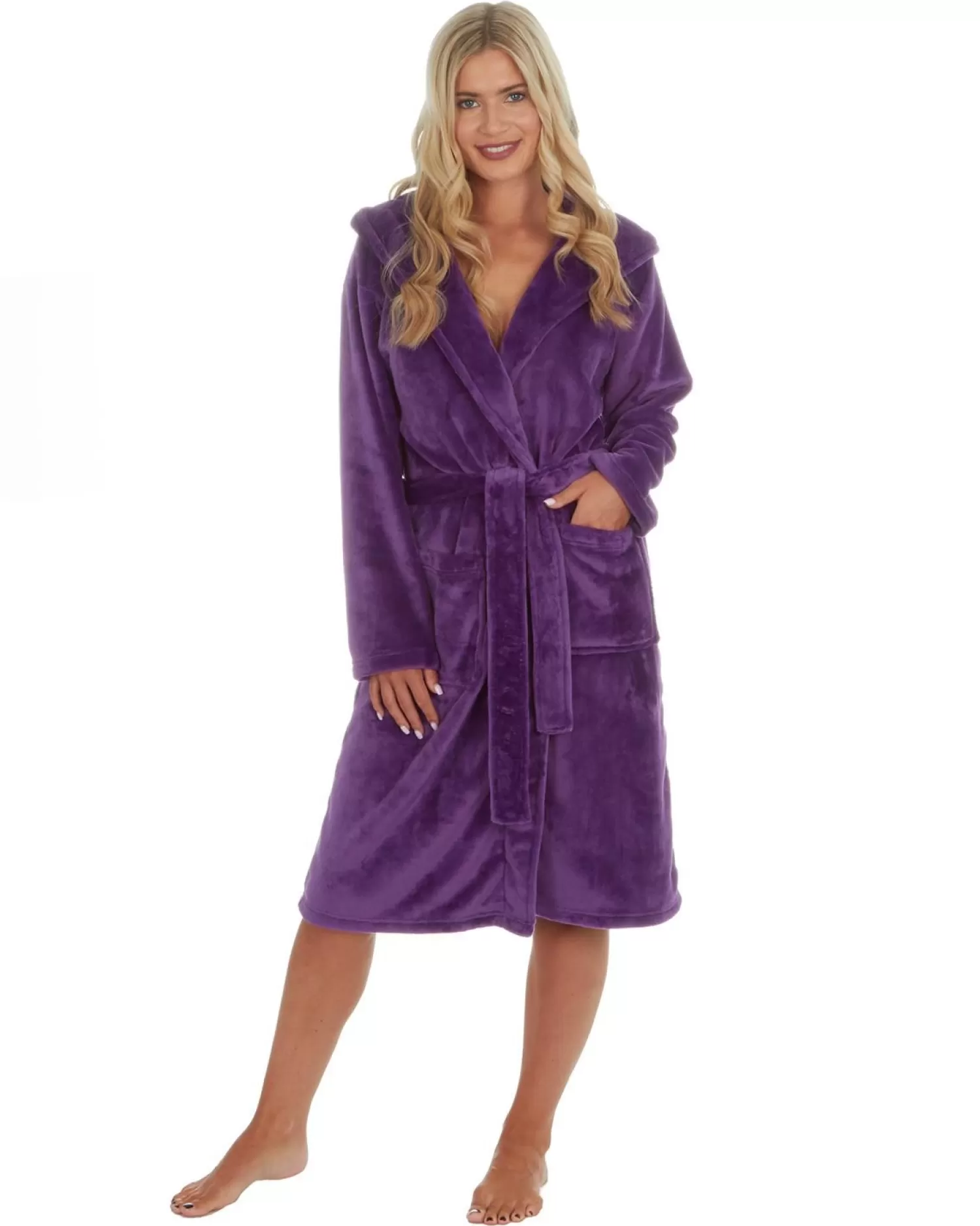 Forever Dreaming Dressing Gowns | Womens Hooded Dressing Gown - Purple