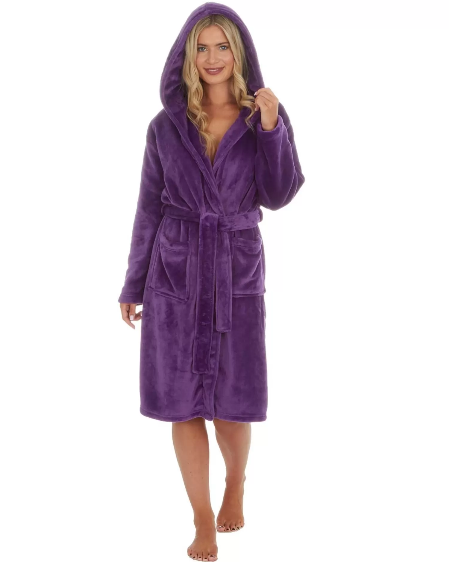 Forever Dreaming Dressing Gowns | Womens Hooded Dressing Gown - Purple