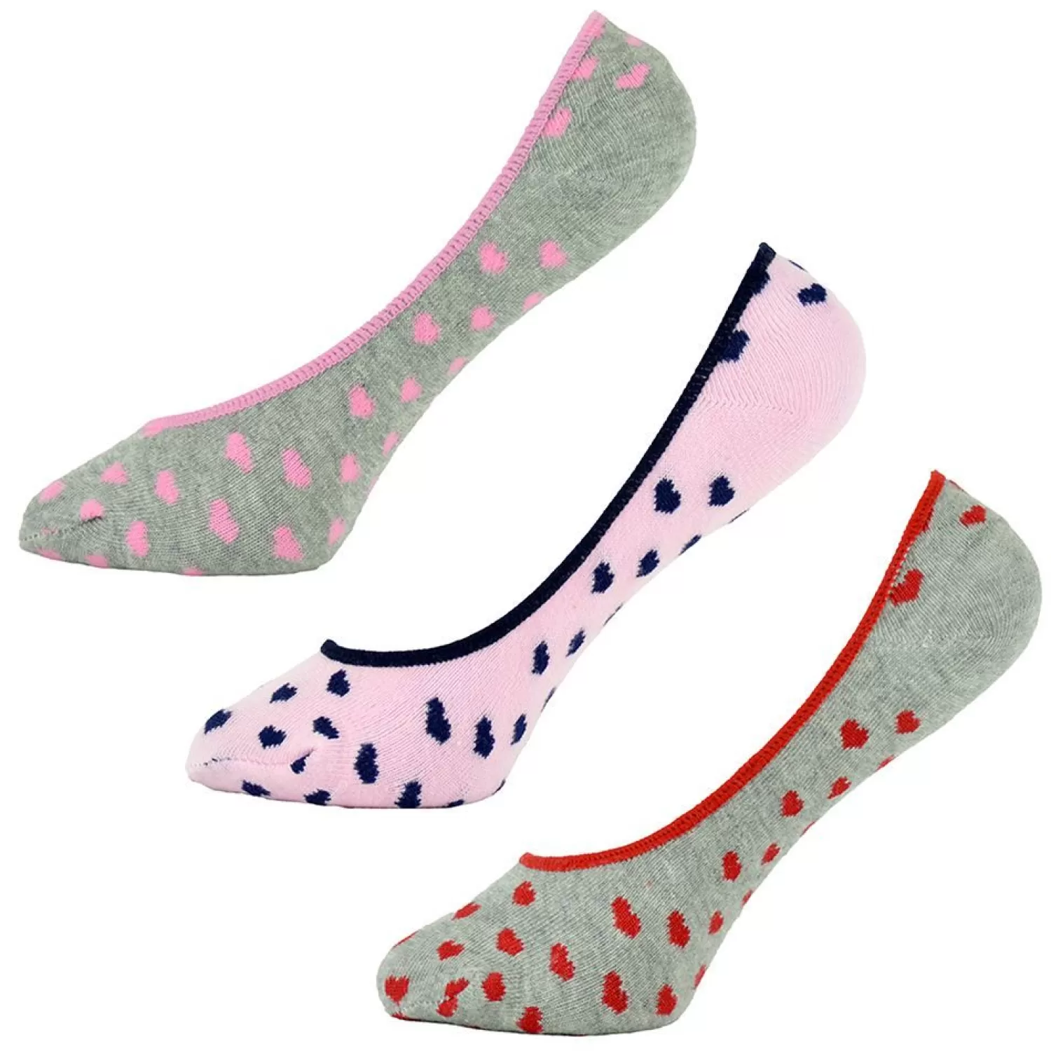 Foxbury Socks | 6 Pairs Womens Spot & Heart Liner Socks