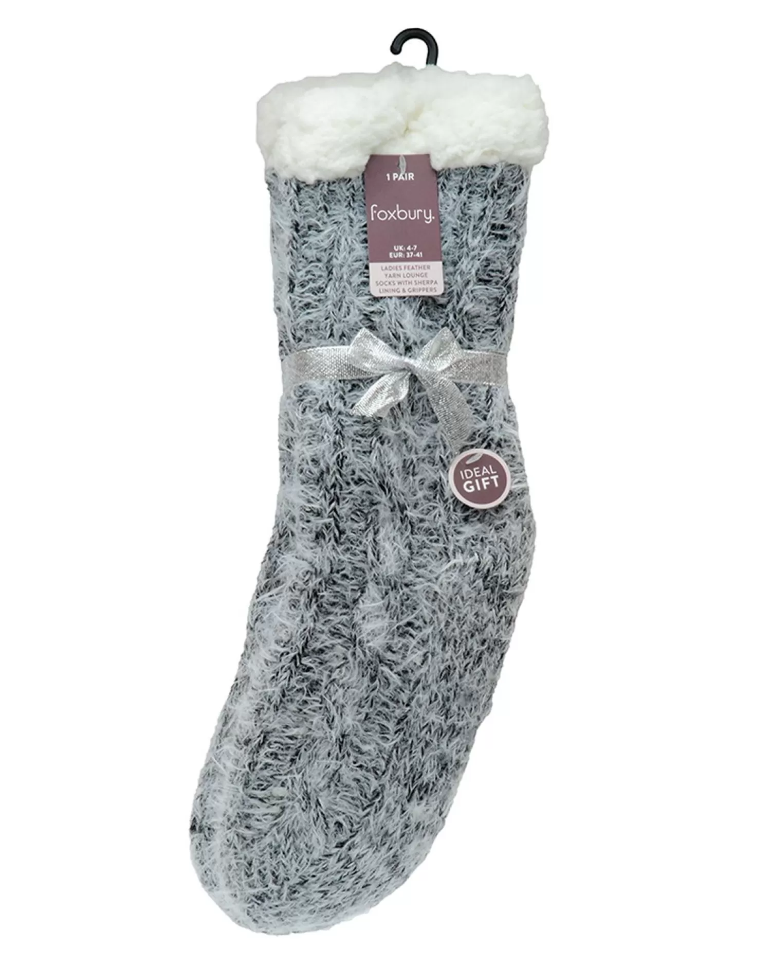 Foxbury Socks | Feather Yarn Slipper Socks - Black