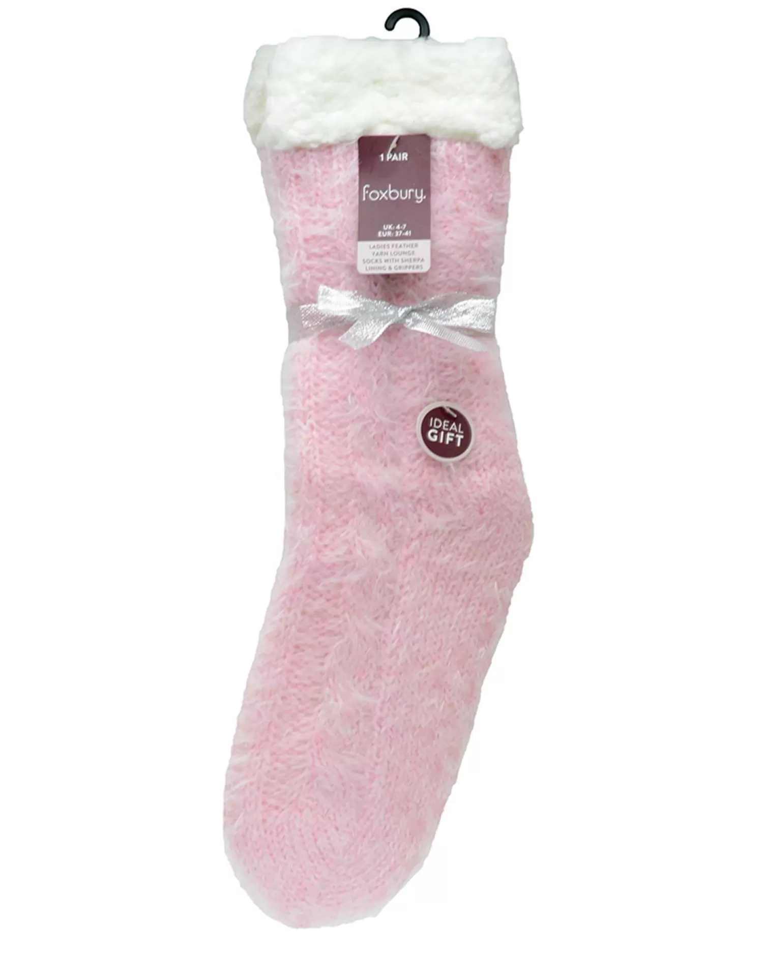 Foxbury Socks | Feather Yarn Slipper Socks - Pink
