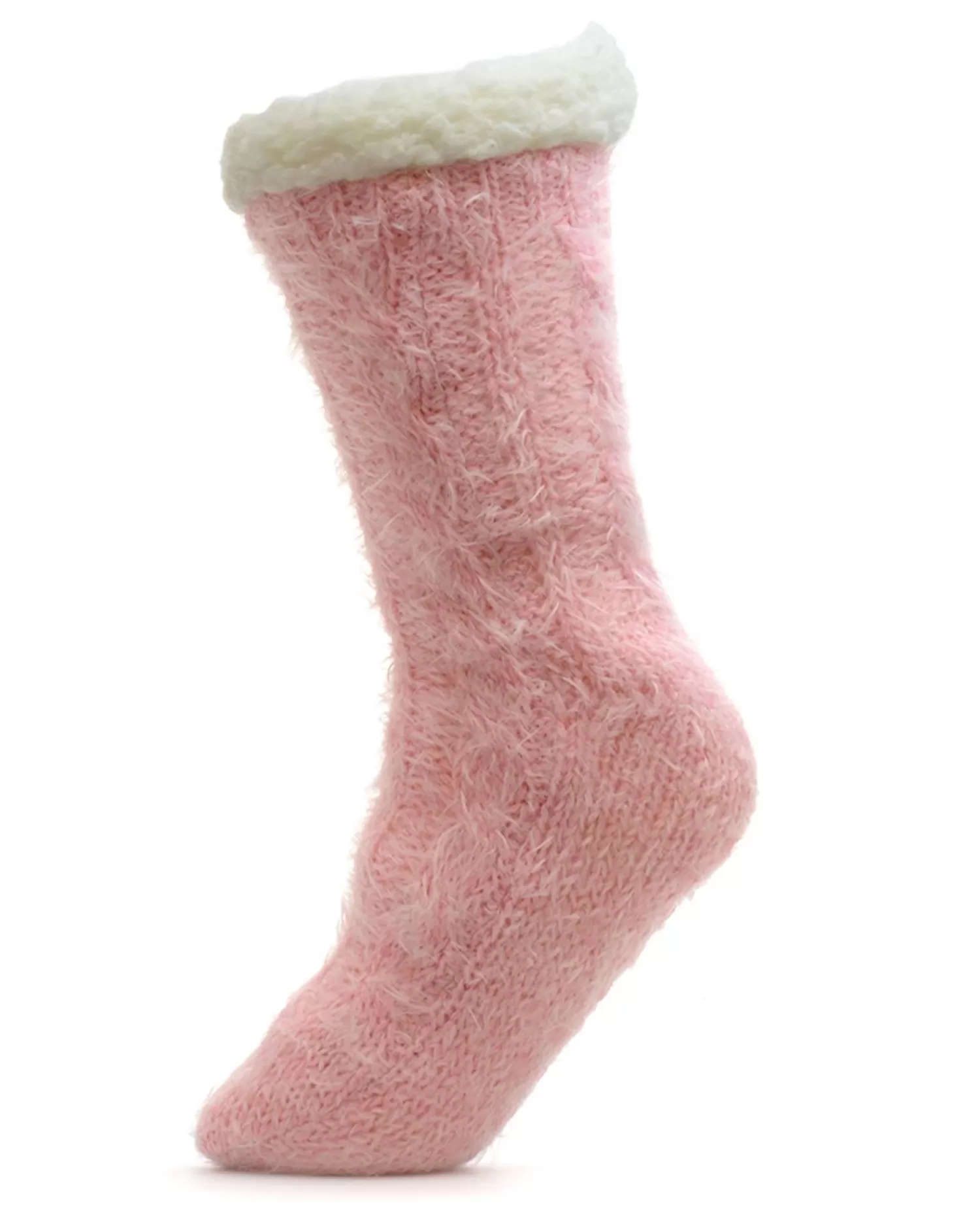 Foxbury Socks | Feather Yarn Slipper Socks - Pink