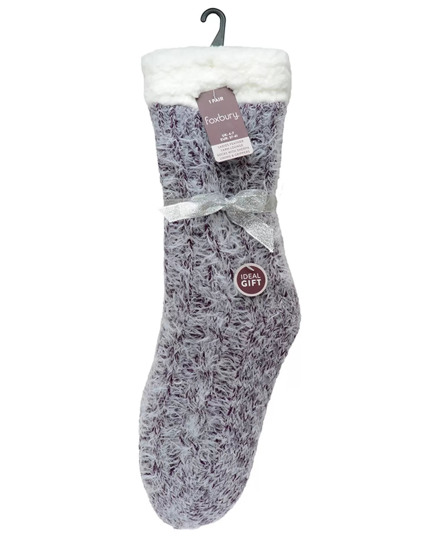 Foxbury Socks | Feather Yarn Slipper Socks - Purple