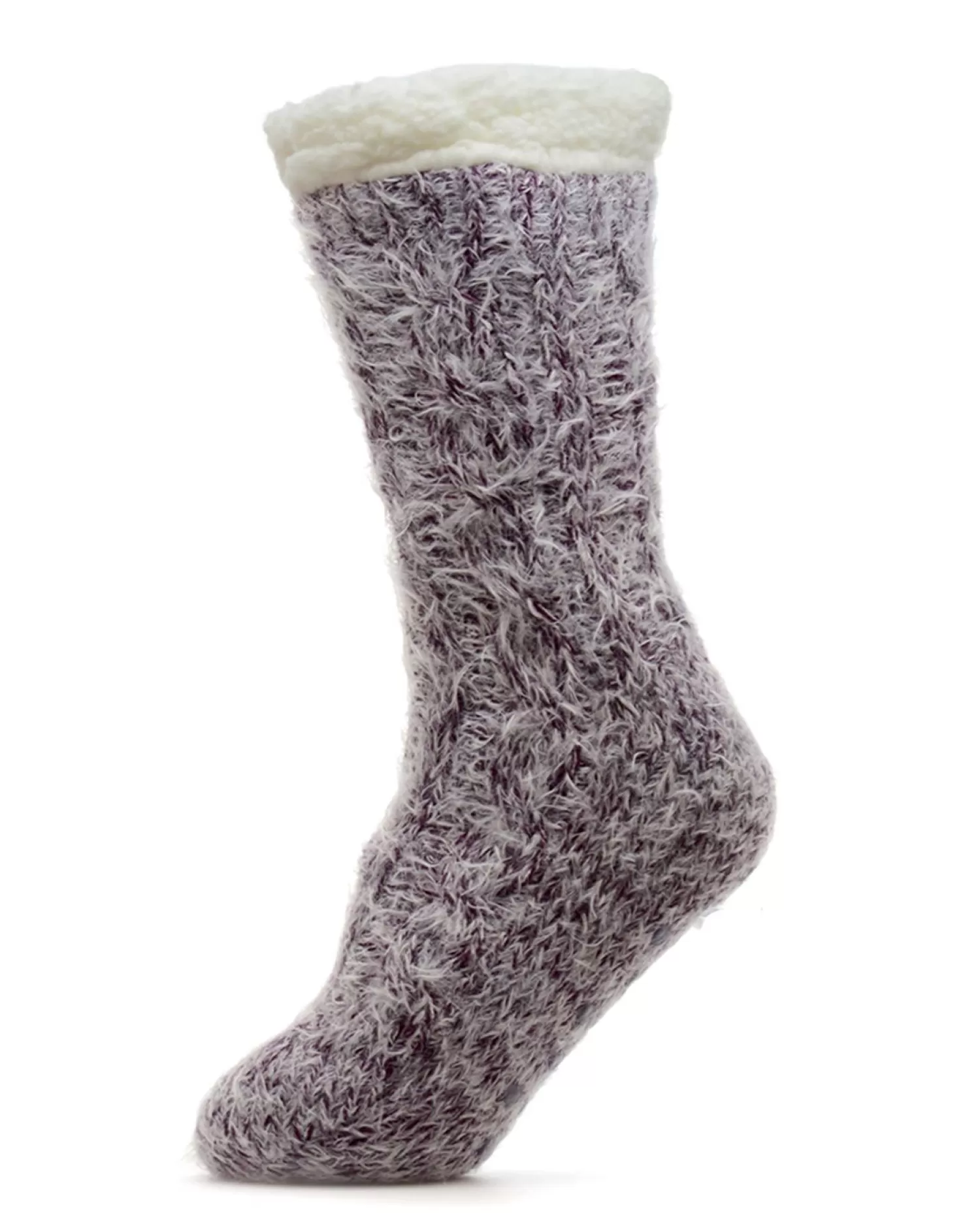 Foxbury Socks | Feather Yarn Slipper Socks - Purple
