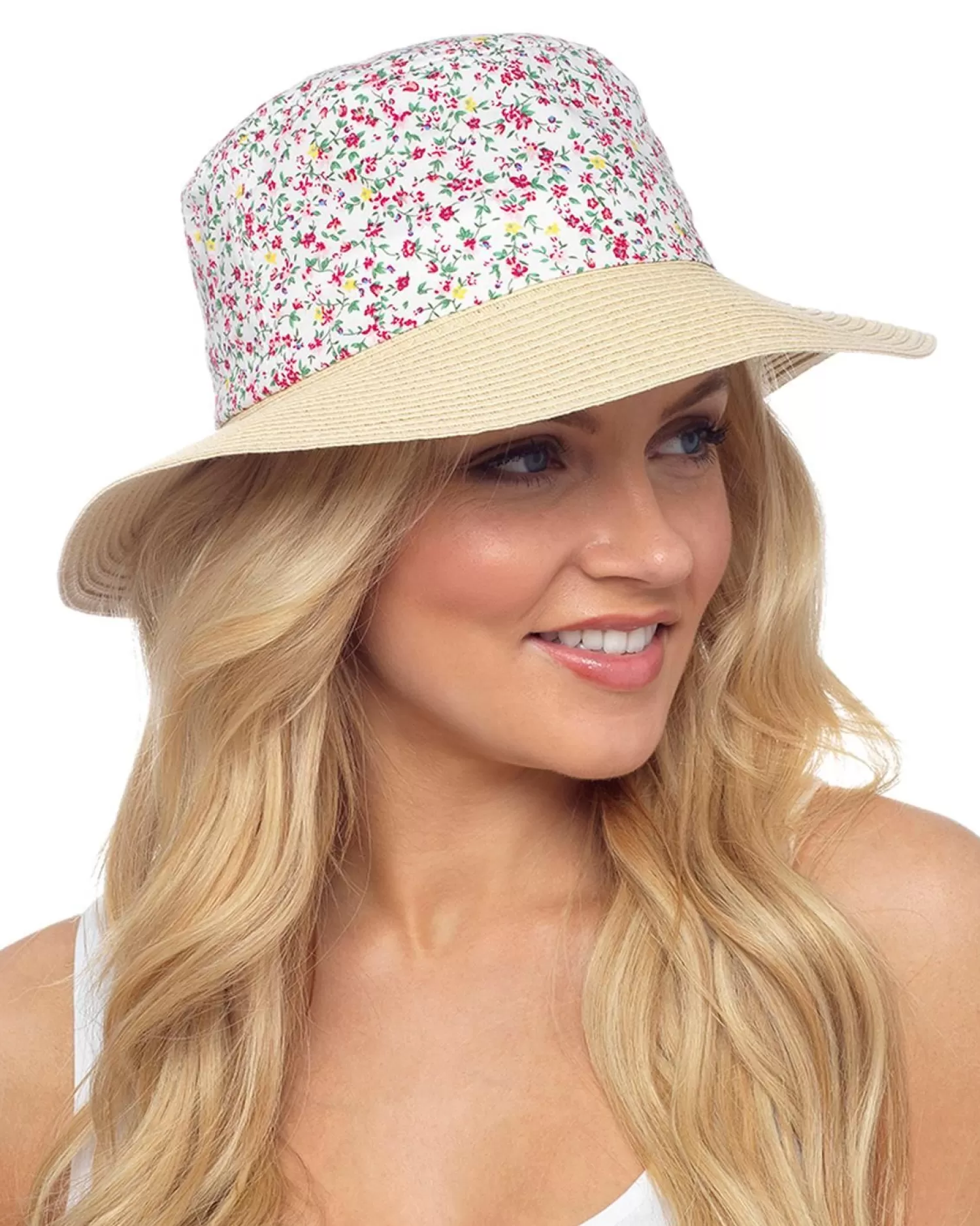 Foxbury Hats | Floral Straw Sun Hat - Pink