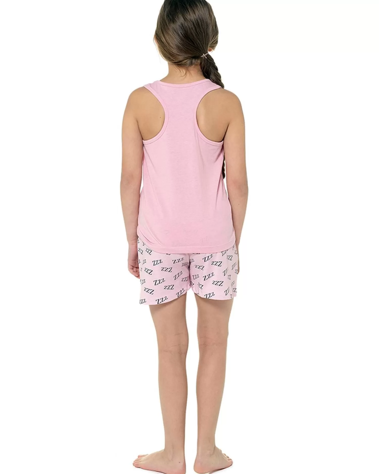 Kids Foxbury Girls Pink Sloth Short Pyjamas
