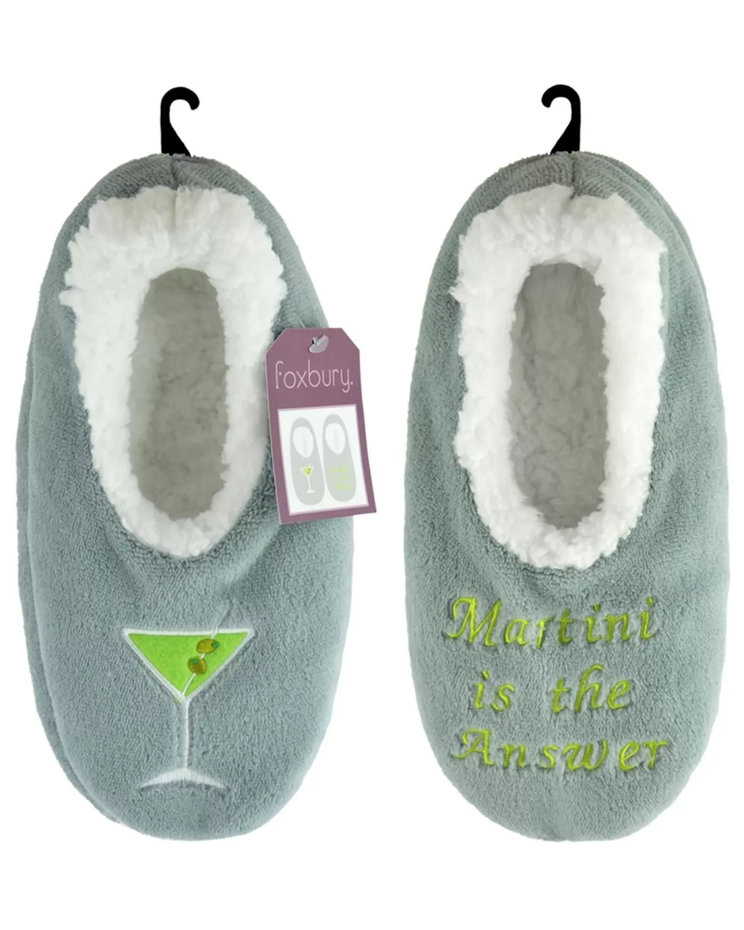 Foxbury Slippers | Grey Martini Sherpa Lined Slippers